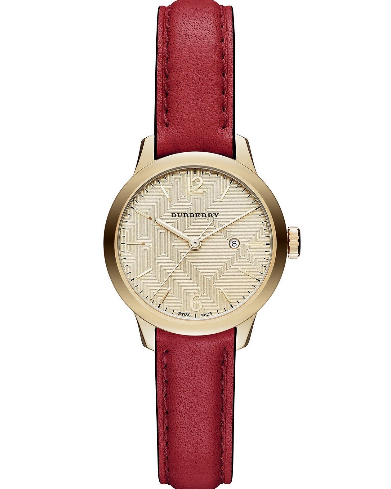 ĐỒNG HỒ NỮ DÂY DA BURBERRY THE CLASSIC ROUND RED LEATHER STRAP LADIES WATCH BU10102 4