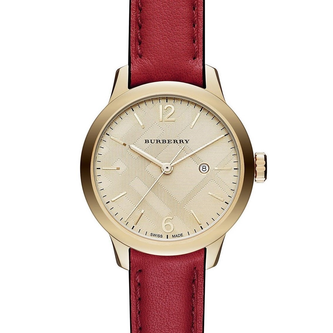 ĐỒNG HỒ NỮ DÂY DA BURBERRY THE CLASSIC ROUND RED LEATHER STRAP LADIES WATCH BU10102 9