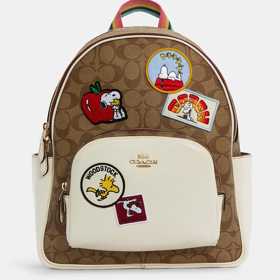 BALO COACH X PEANUTS COURT BACKPACK IN SIGNATURE CANVAS WITH VARSITY PATCHES C4115 1