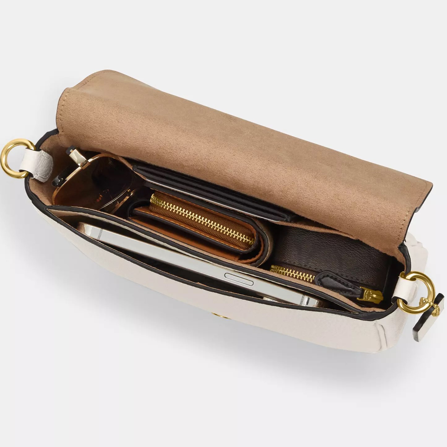 TÚI NỮ COACH AMELIA PEBBLED LEATHER GOLD CHALK SADDLE BAG CP107 2