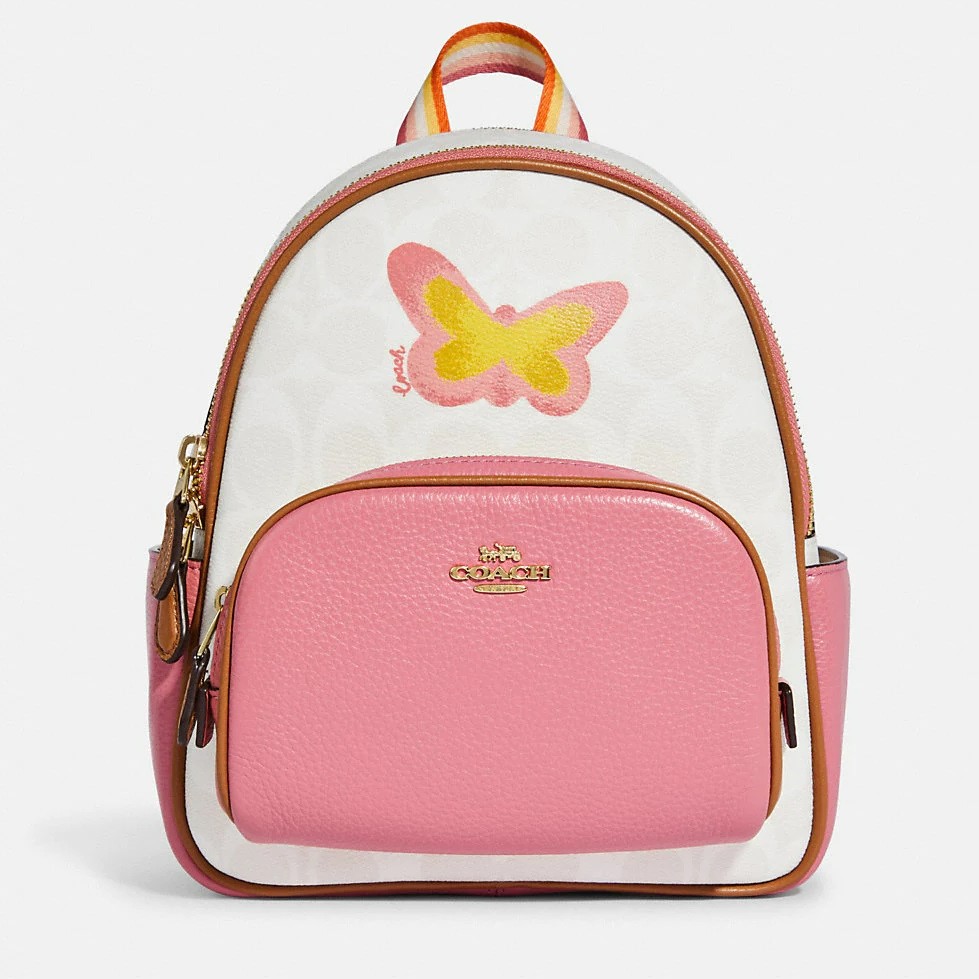 BALO NỮ COACH MINI COURT BACKPACK IN SIGNATURE CANVAS WITH BUTTERFLY 2