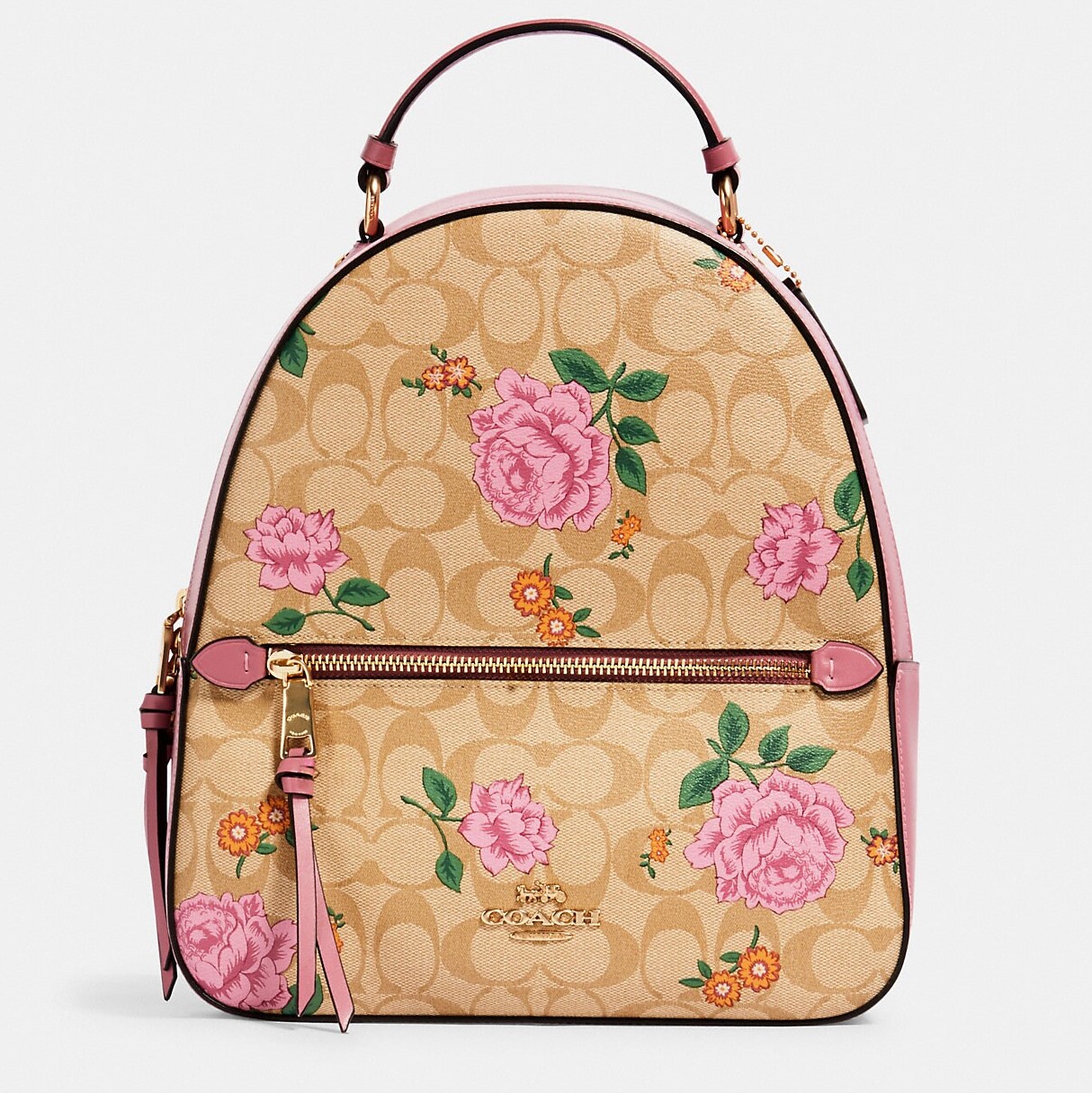 BALO NỮ JORDYN BACKPACK IN SIGNATURE CANVAS WITH PRAIRIE ROSE PRINT 2