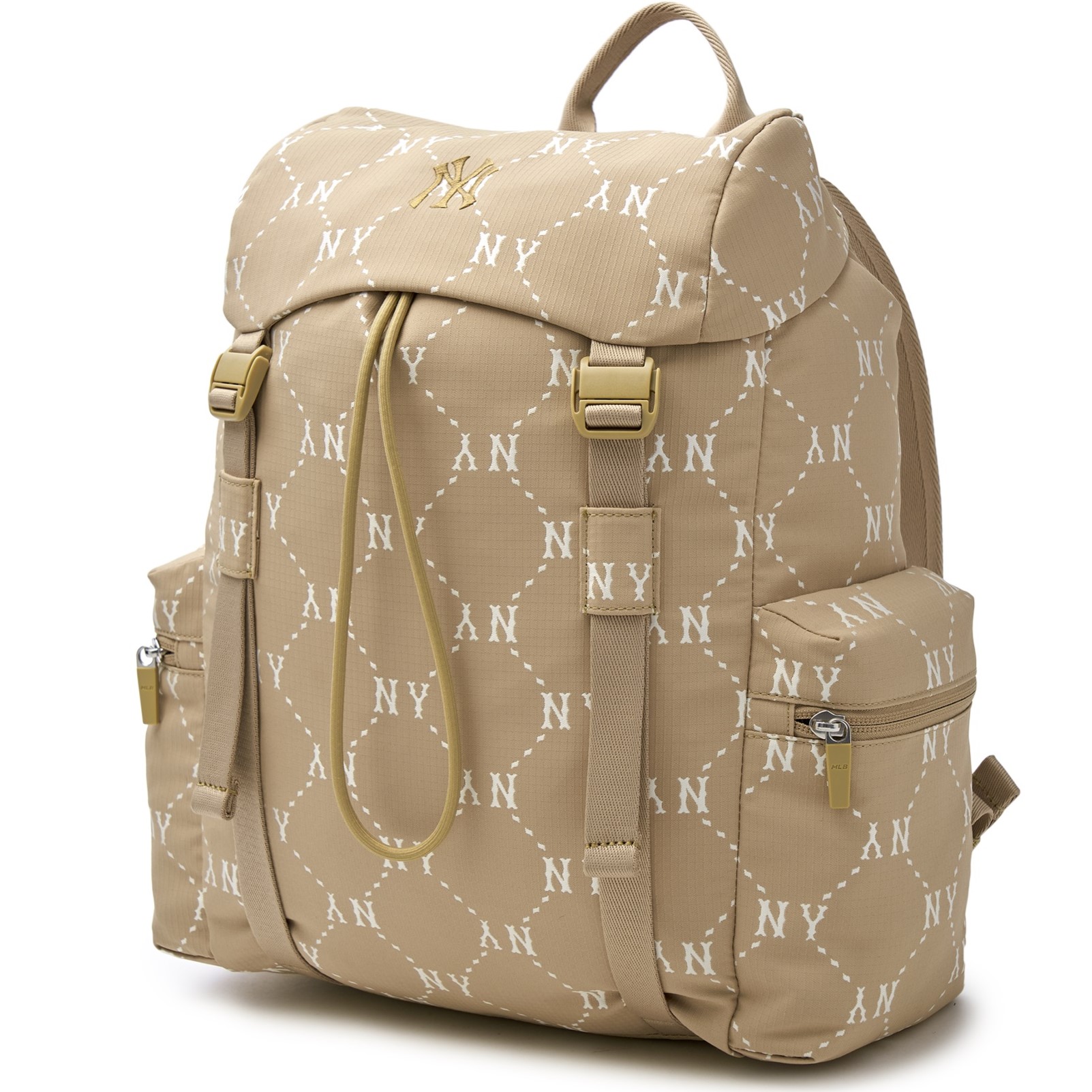 Ba lô MLB Diamond Monogram Sportive Backpack New York Yankees Beige 3ABKM035N-50BGD 8