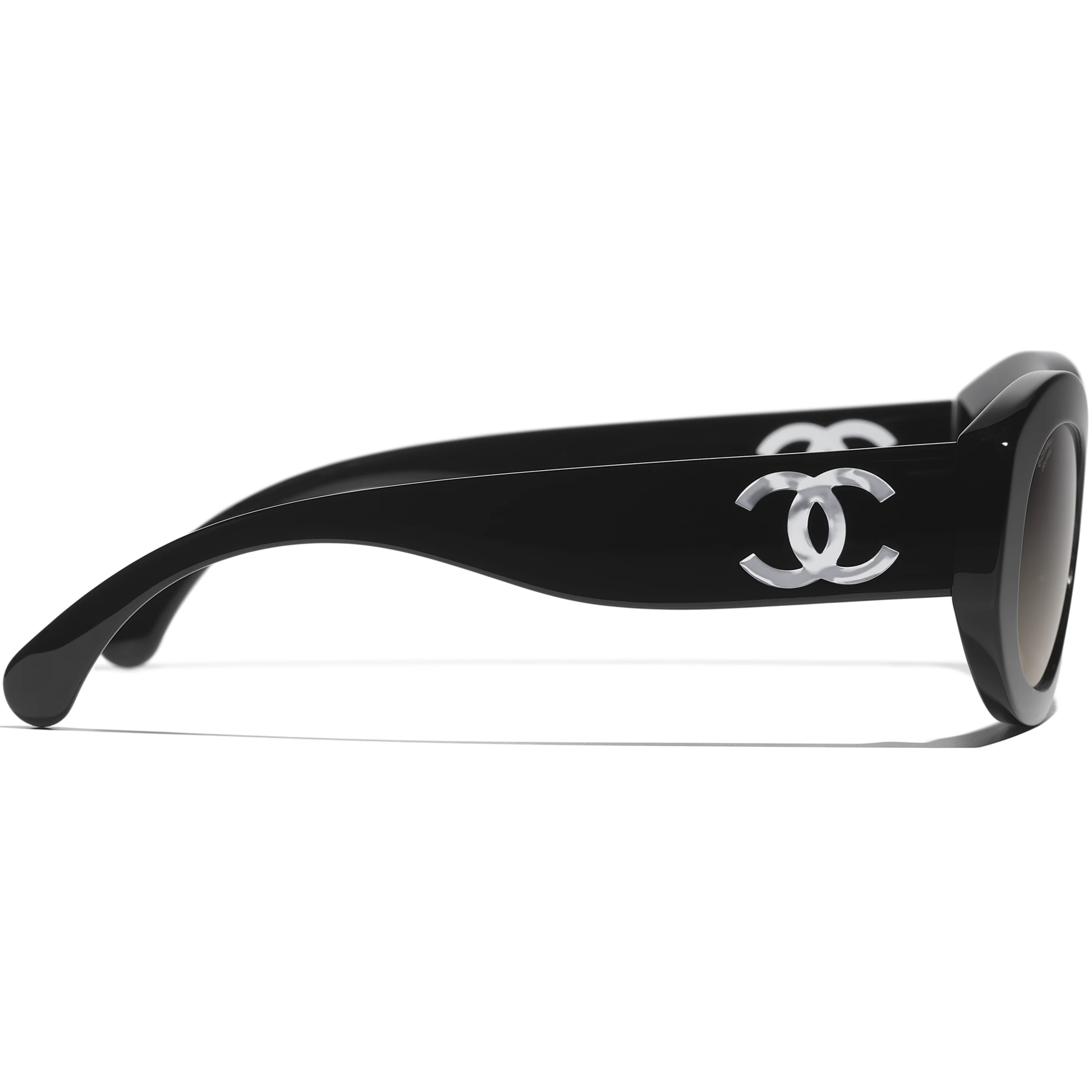 Kính mát Chanel Oval Sunglasses Acetate Black 5528 4