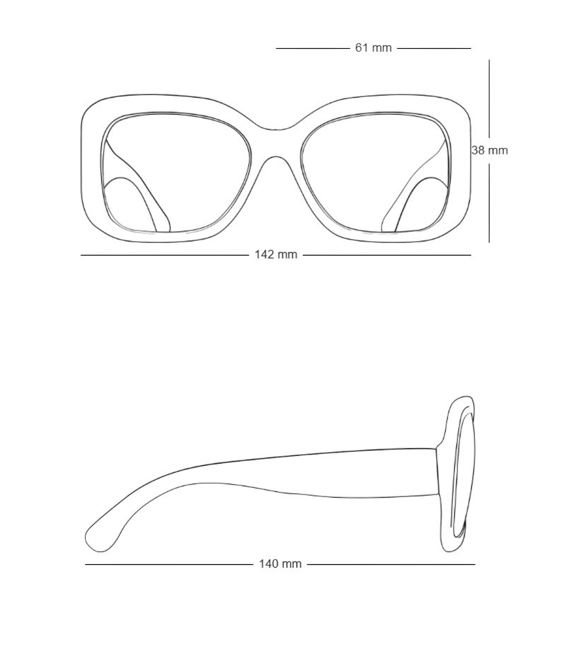 Kính mát Chanel Rectangle Sunglasses With Acetate Frame Black 5526 1