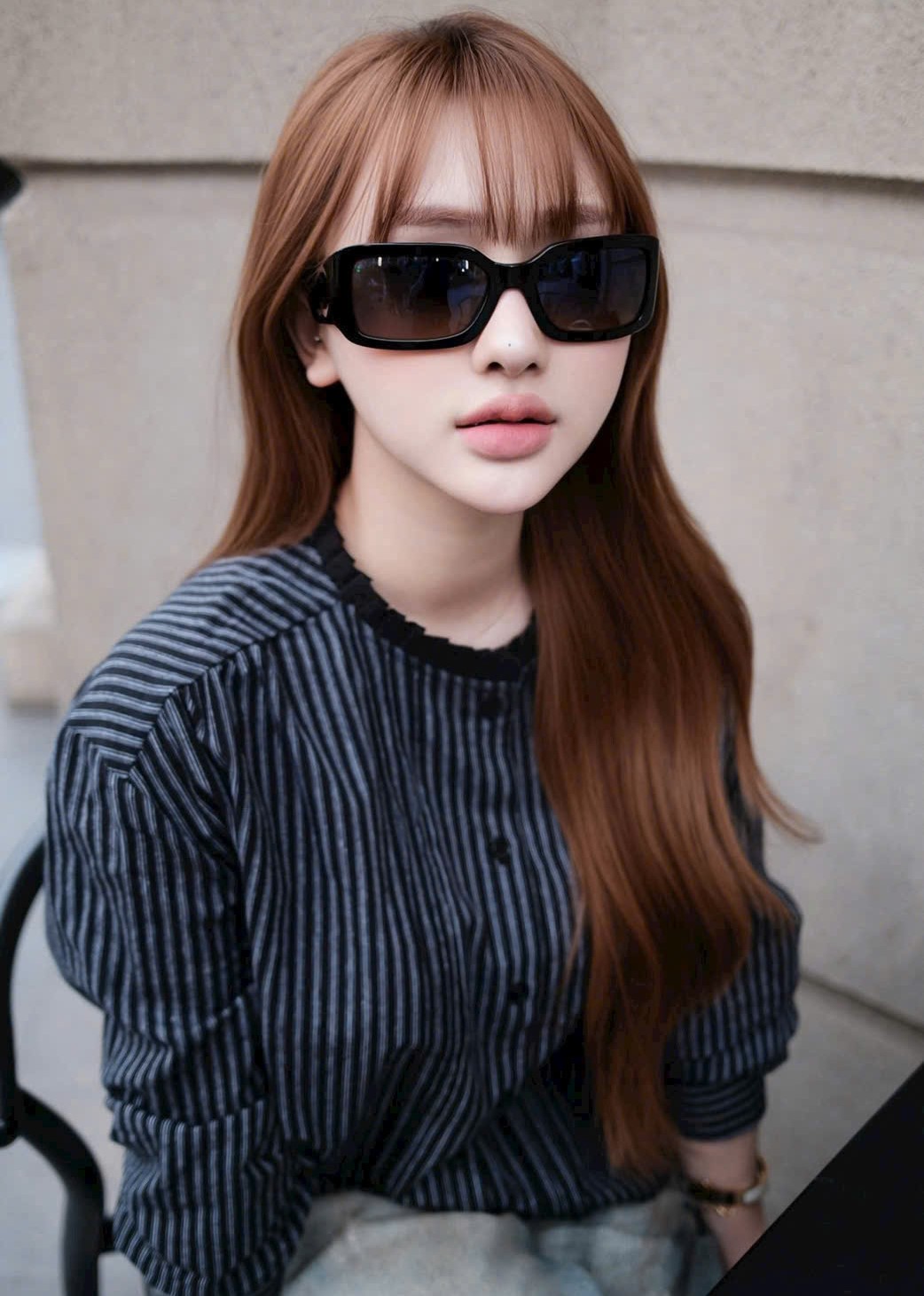 Kính mát Chanel Rectangle Sunglasses With Acetate Frame Black 5526 2