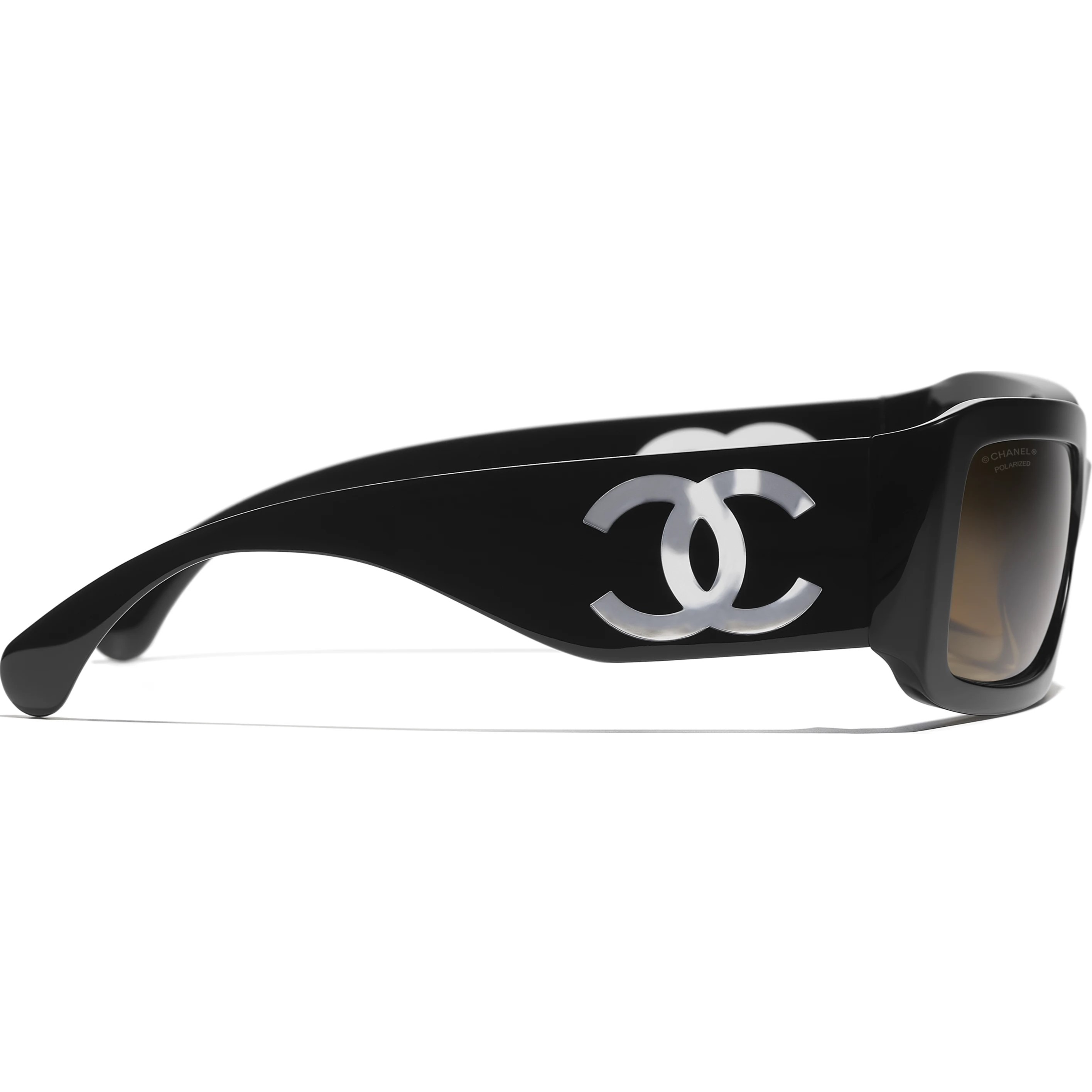 Kính mát Chanel Rectangle Sunglasses With Acetate Frame Black 5526 4