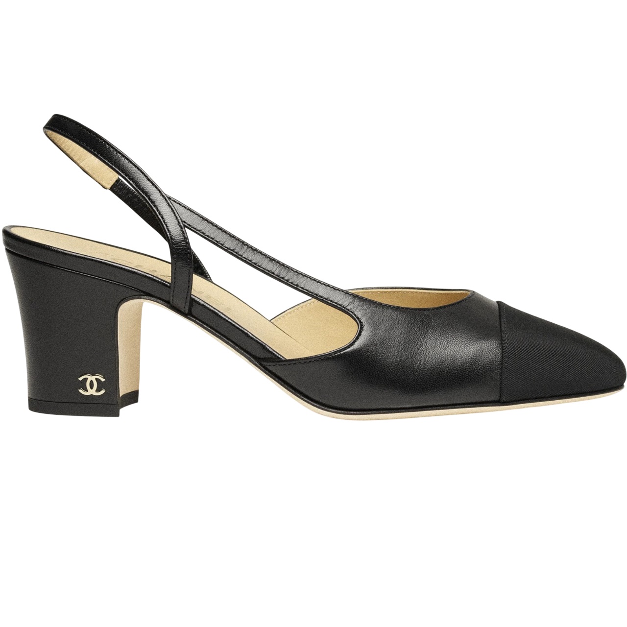 Giày nữ đen Chanel Block Heel SlingBack Sandal 3