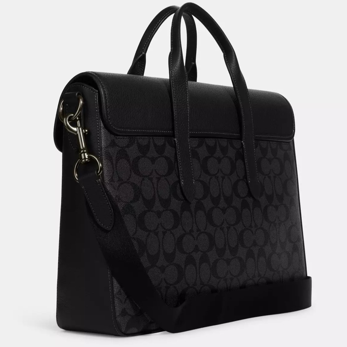 Cặp xách văn phòng laptop Coach Sullivan Portfolio Brief In Signature Canvas Charcoal Black C9873 1