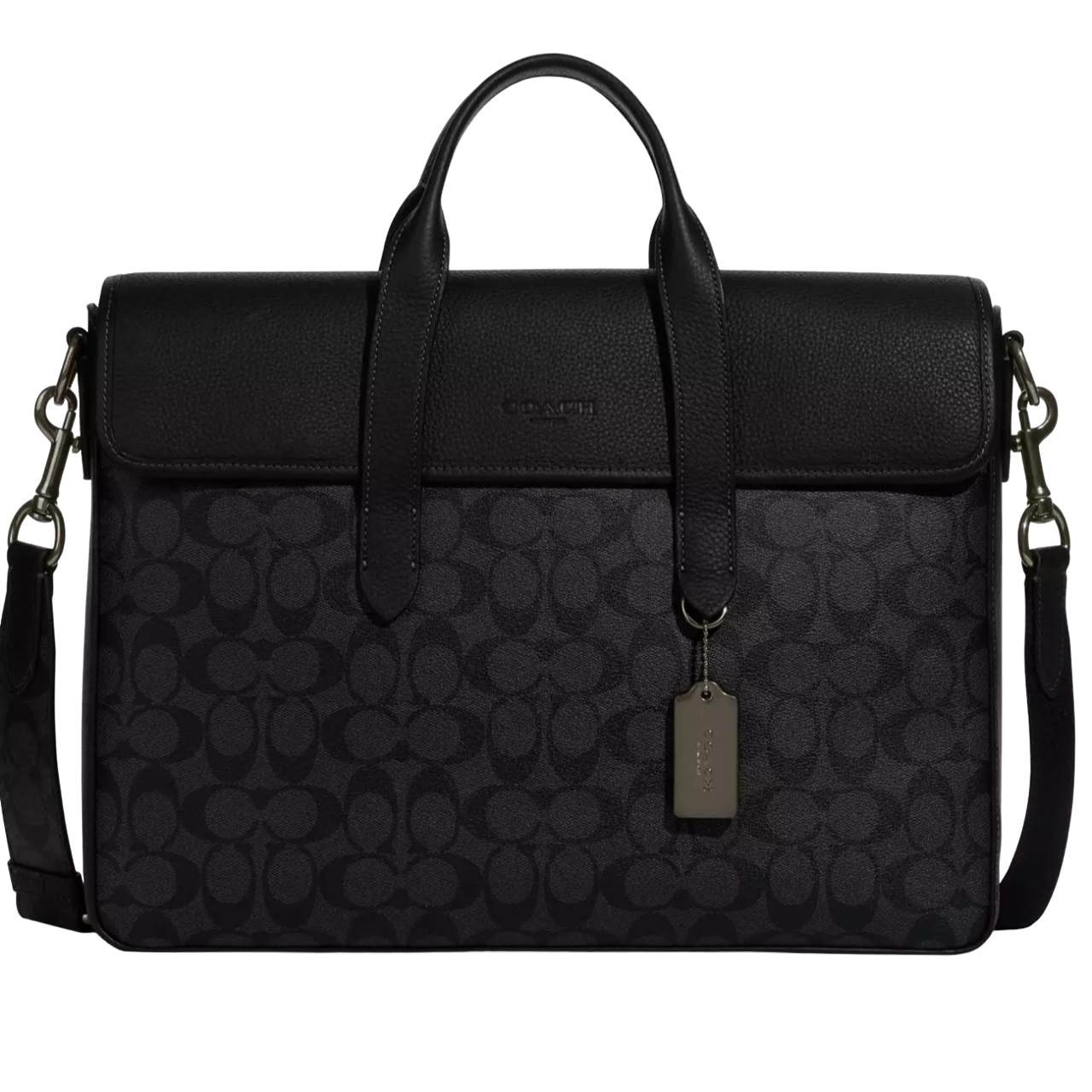Cặp xách văn phòng laptop Coach Sullivan Portfolio Brief In Signature Canvas Charcoal Black C9873 4