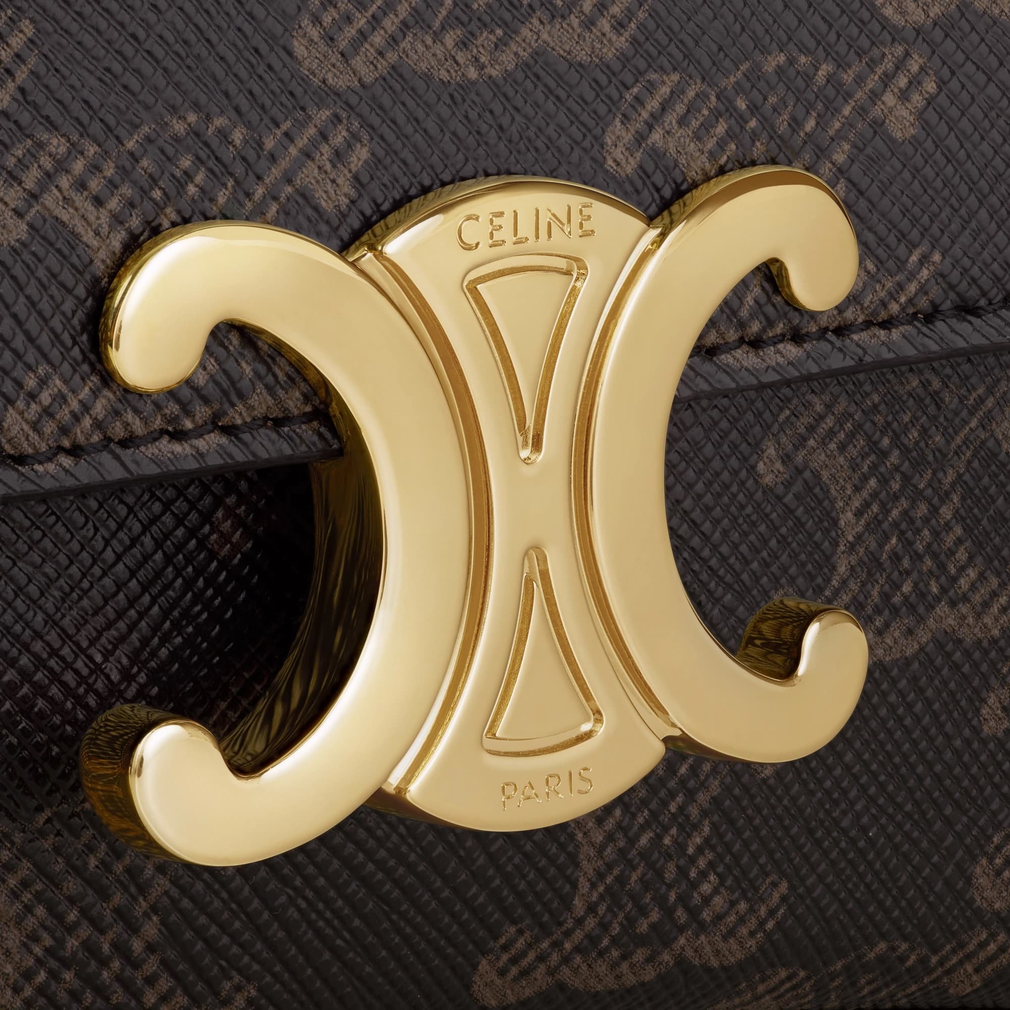 Túi đeo chéo Celine Teen Lola In Triomphe Canvas and Calfskin Tan 2