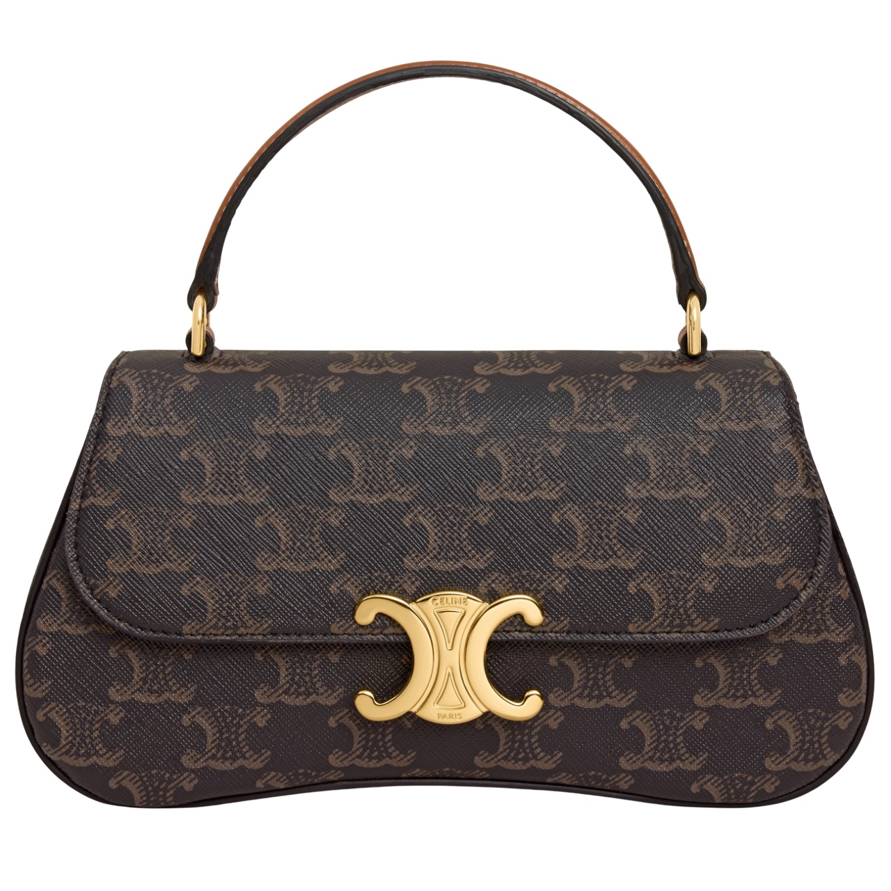 Túi đeo chéo Celine Teen Lola In Triomphe Canvas and Calfskin Tan 1