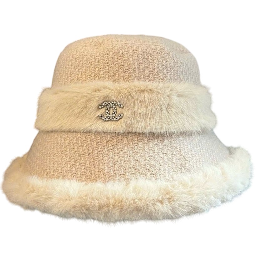 Mũ bucket len phối lông mềm Chanel 7