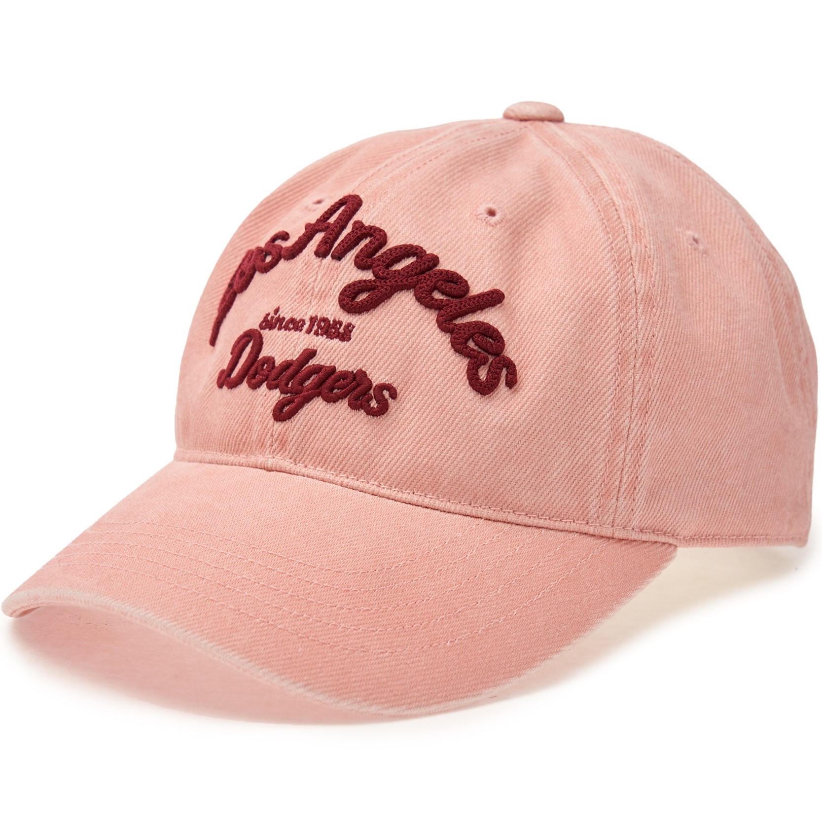 Mũ MLB Denim Varsity Cursive Los Angeles Dodgers Pink Ball Cap 3ACPDS14N-07PKM 15