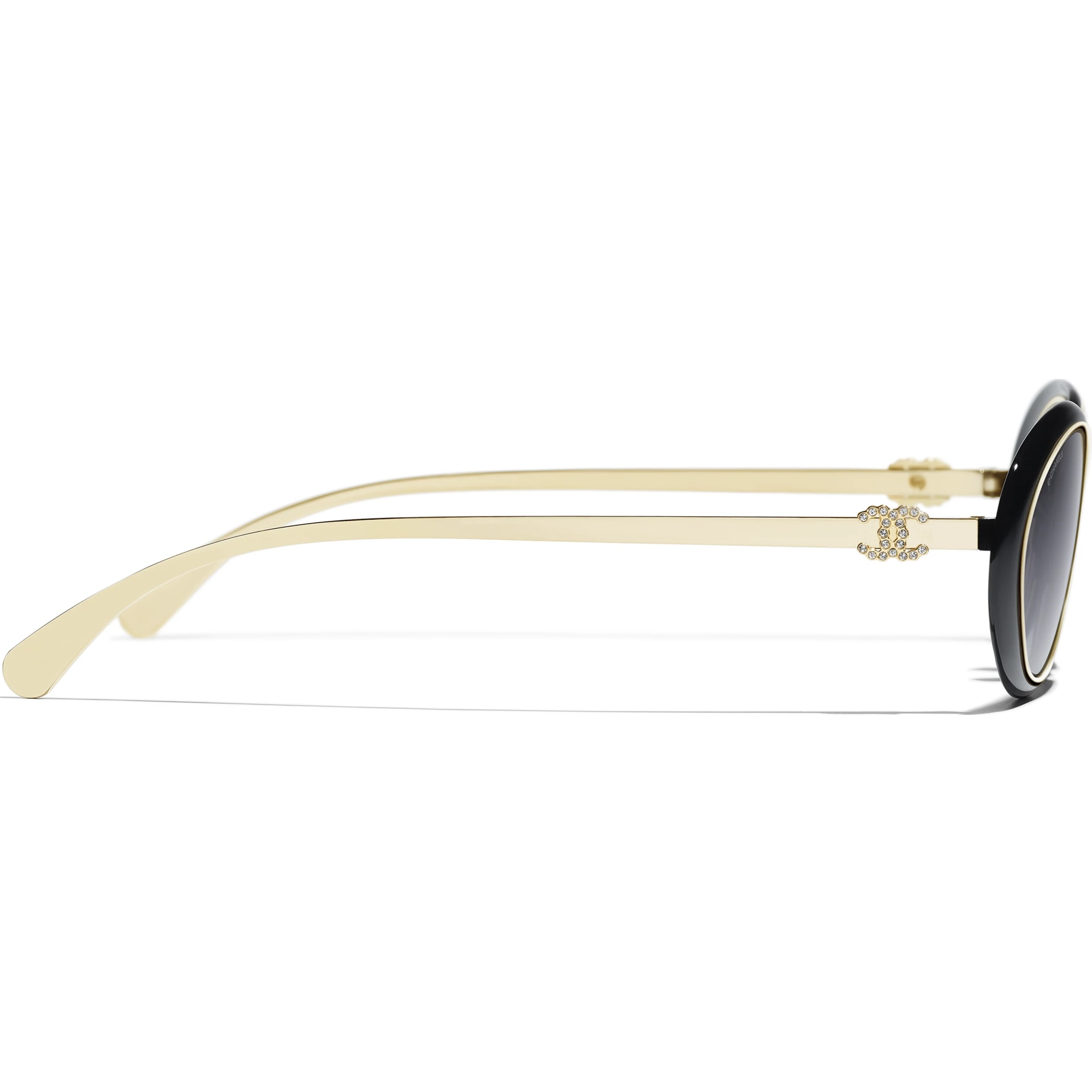 Mắt kính Chanel Oval Sunglasses Black 9578B 3