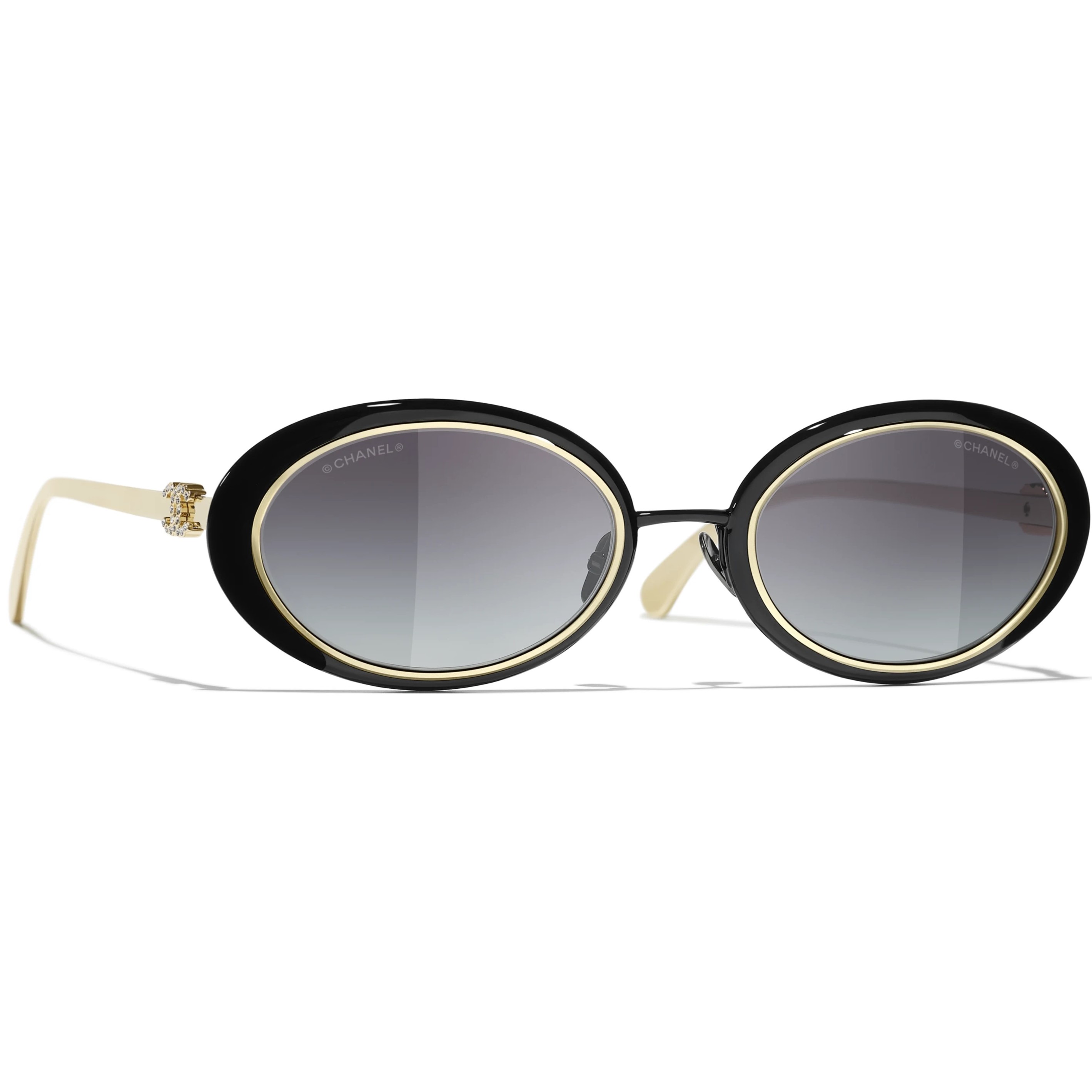 Mắt kính Chanel Oval Sunglasses Black 9578B 7