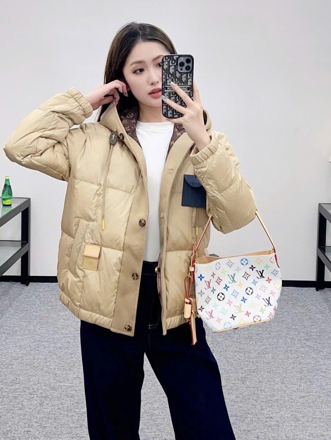 Áo khoác nữ có nón Louis Vuitton Hooded Quilted Ripstop Jacket 7