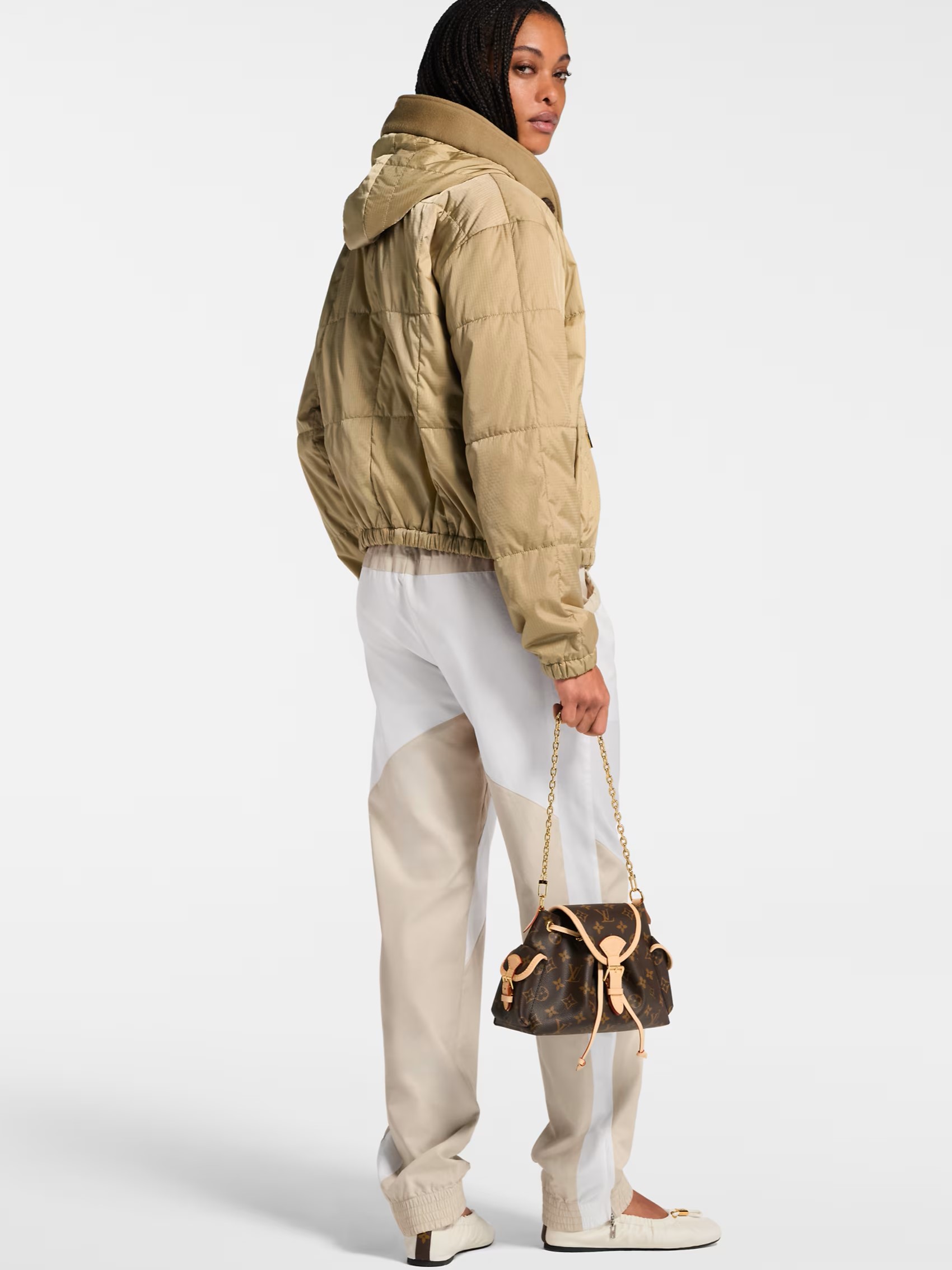 Áo khoác nữ có nón Louis Vuitton Hooded Quilted Ripstop Jacket 8