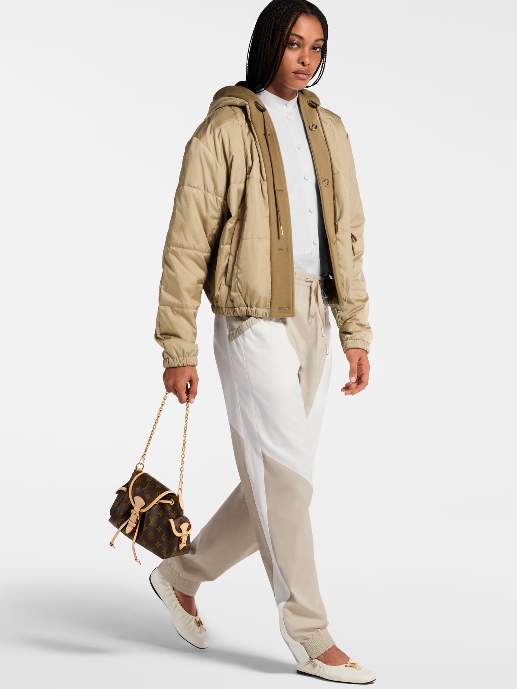Áo khoác nữ có nón Louis Vuitton Hooded Quilted Ripstop Jacket 9