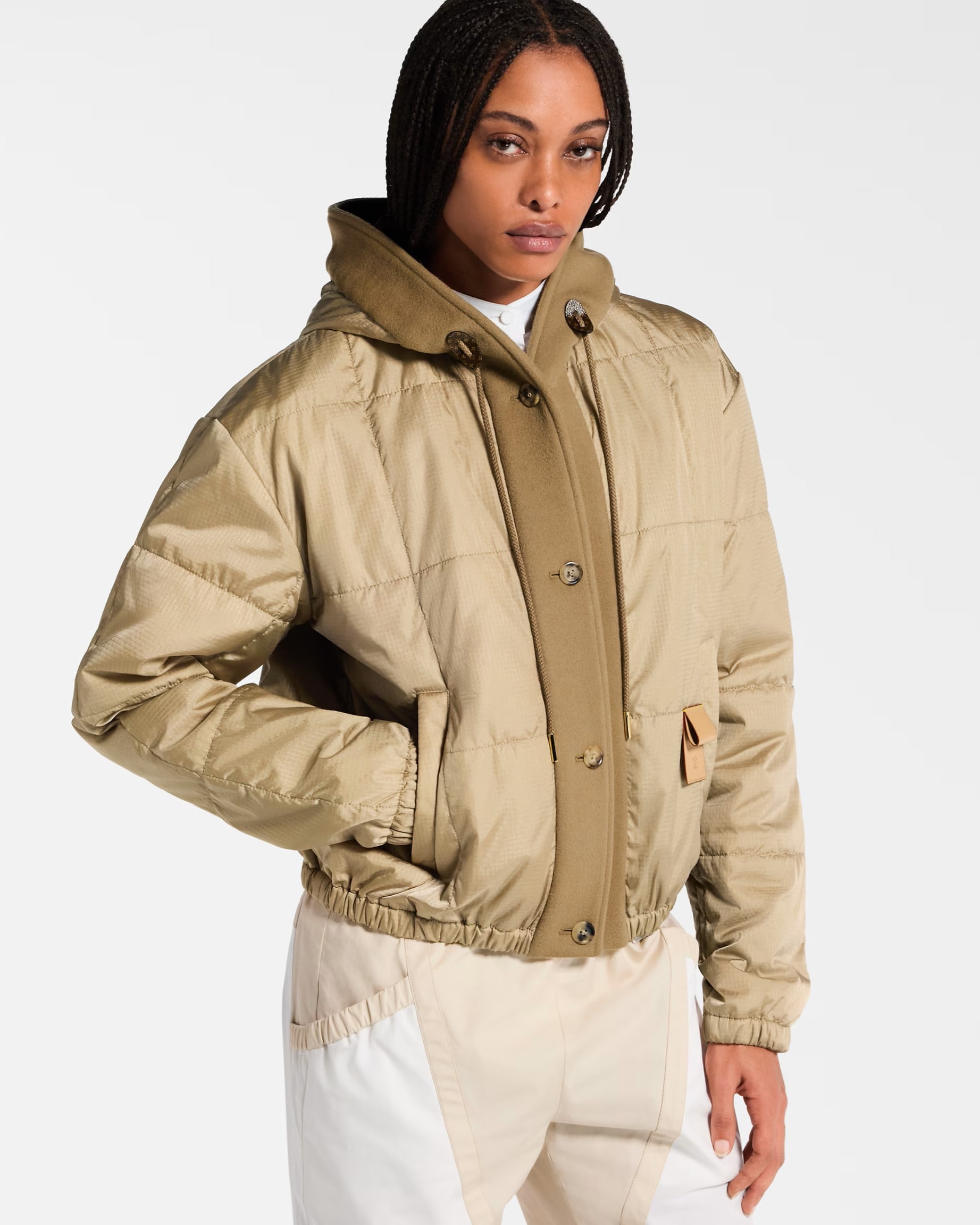 Áo khoác nữ có nón Louis Vuitton Hooded Quilted Ripstop Jacket 10