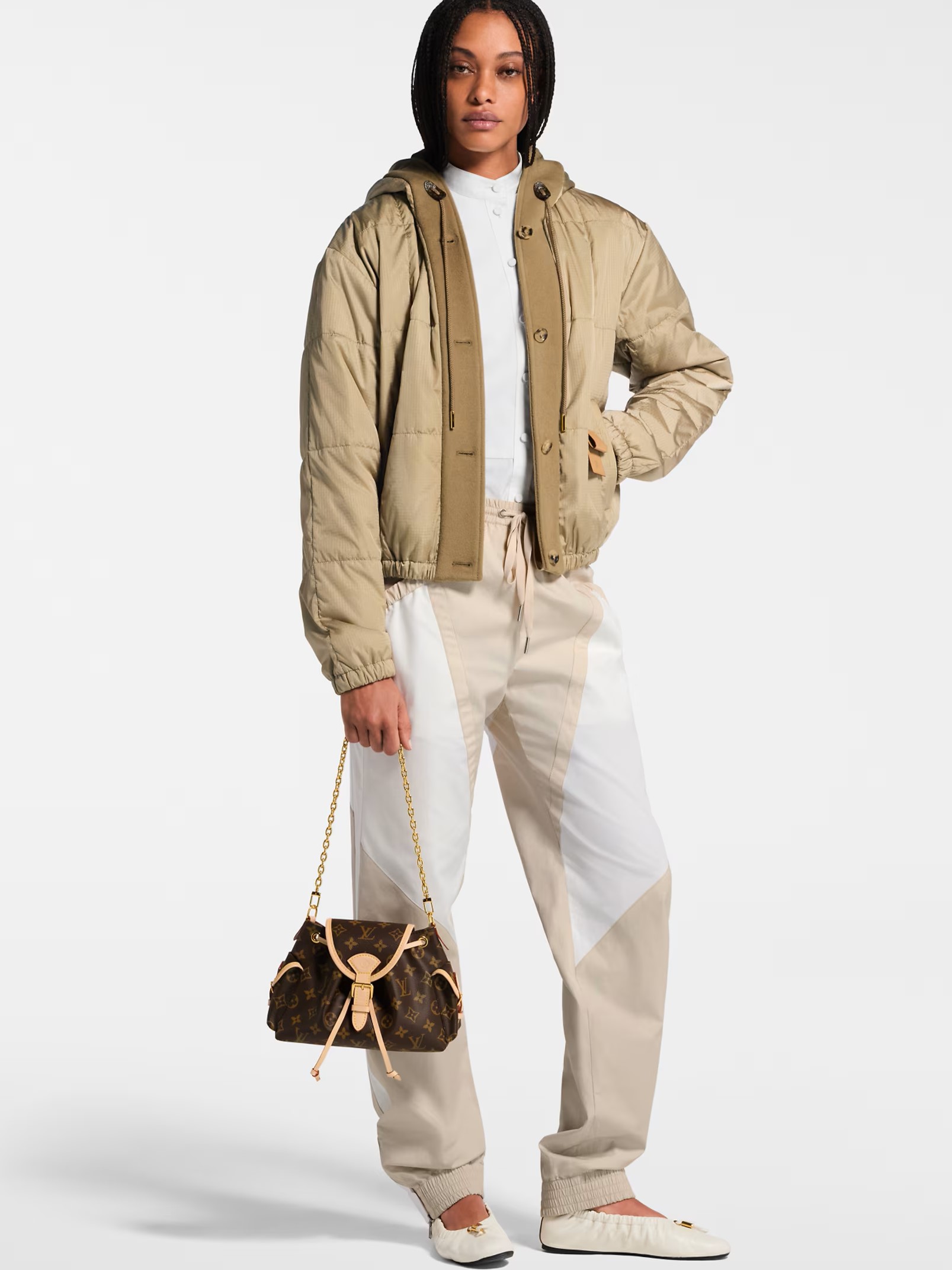 Áo khoác nữ có nón Louis Vuitton Hooded Quilted Ripstop Jacket 11