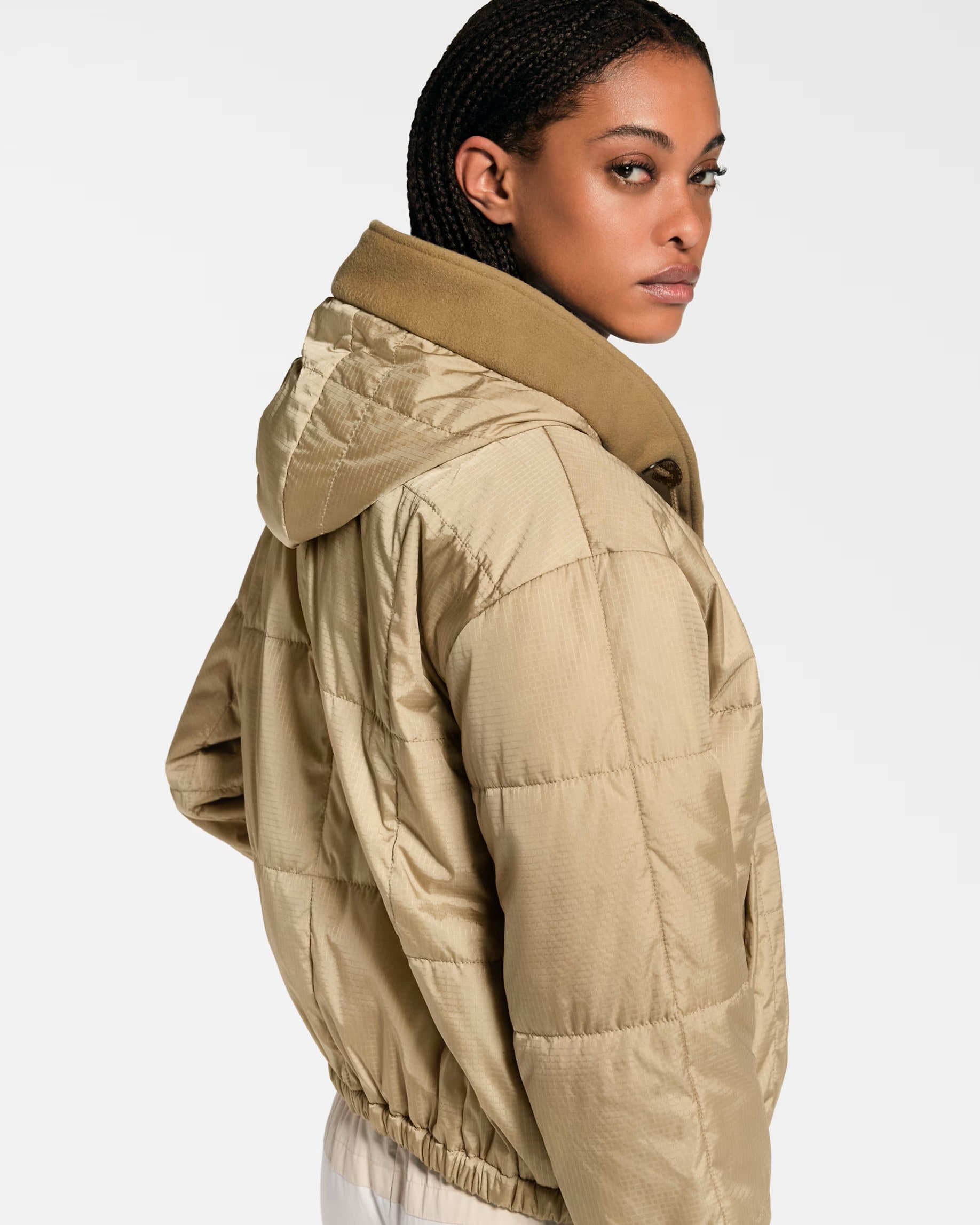 Áo khoác nữ có nón Louis Vuitton Hooded Quilted Ripstop Jacket 13