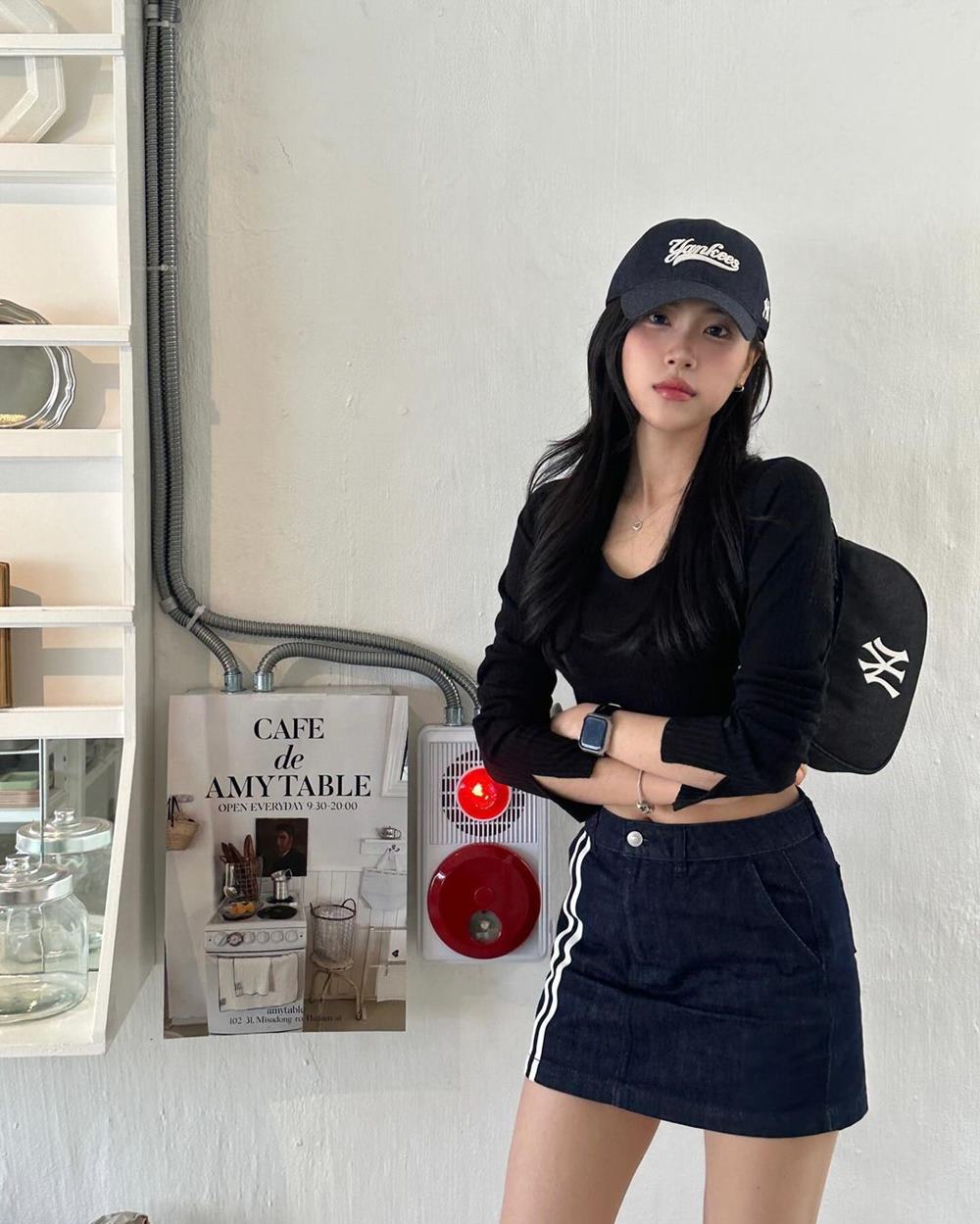 Nón kết MLB Denim Adjustable Soft Top Baseball Cap New York Yankees 3ACPQM04N-50NYD 9