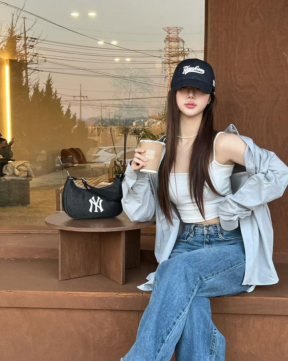Nón kết MLB Denim Adjustable Soft Top Baseball Cap New York Yankees 3ACPQM04N-50NYD 14