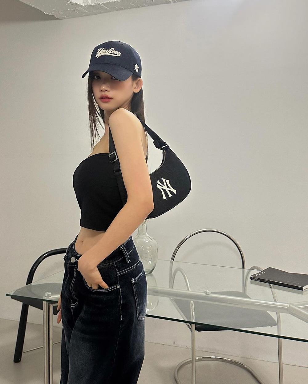 Nón kết MLB Denim Adjustable Soft Top Baseball Cap New York Yankees 3ACPQM04N-50NYD 18