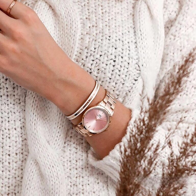 Đồng hồ đeo tay nữ Daniel Wellington Iconic Link Melrose Light Pink Dial Watch DW00100369 4