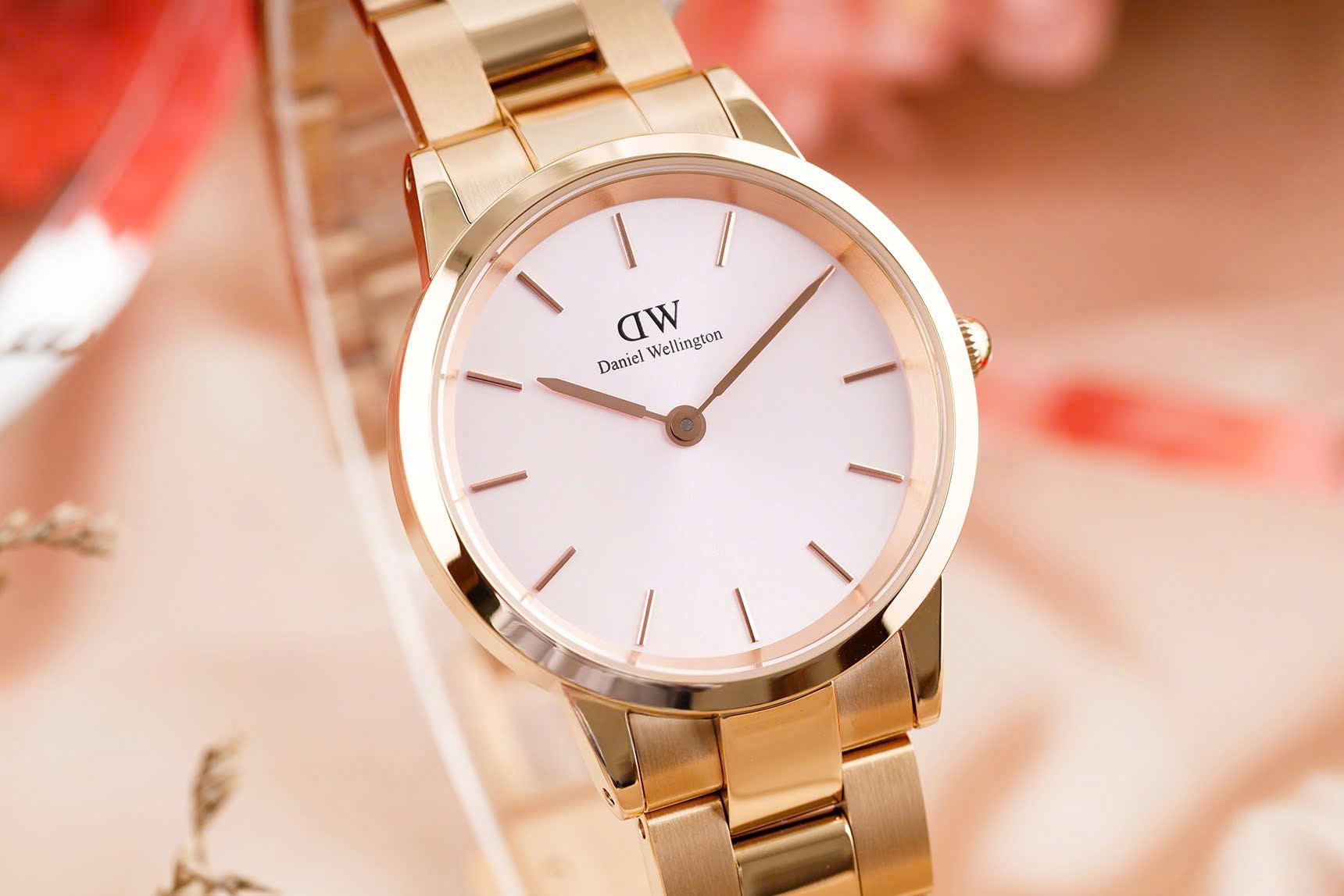 Đồng hồ đeo tay nữ Daniel Wellington Iconic Link Melrose Light Pink Dial Watch DW00100369 5