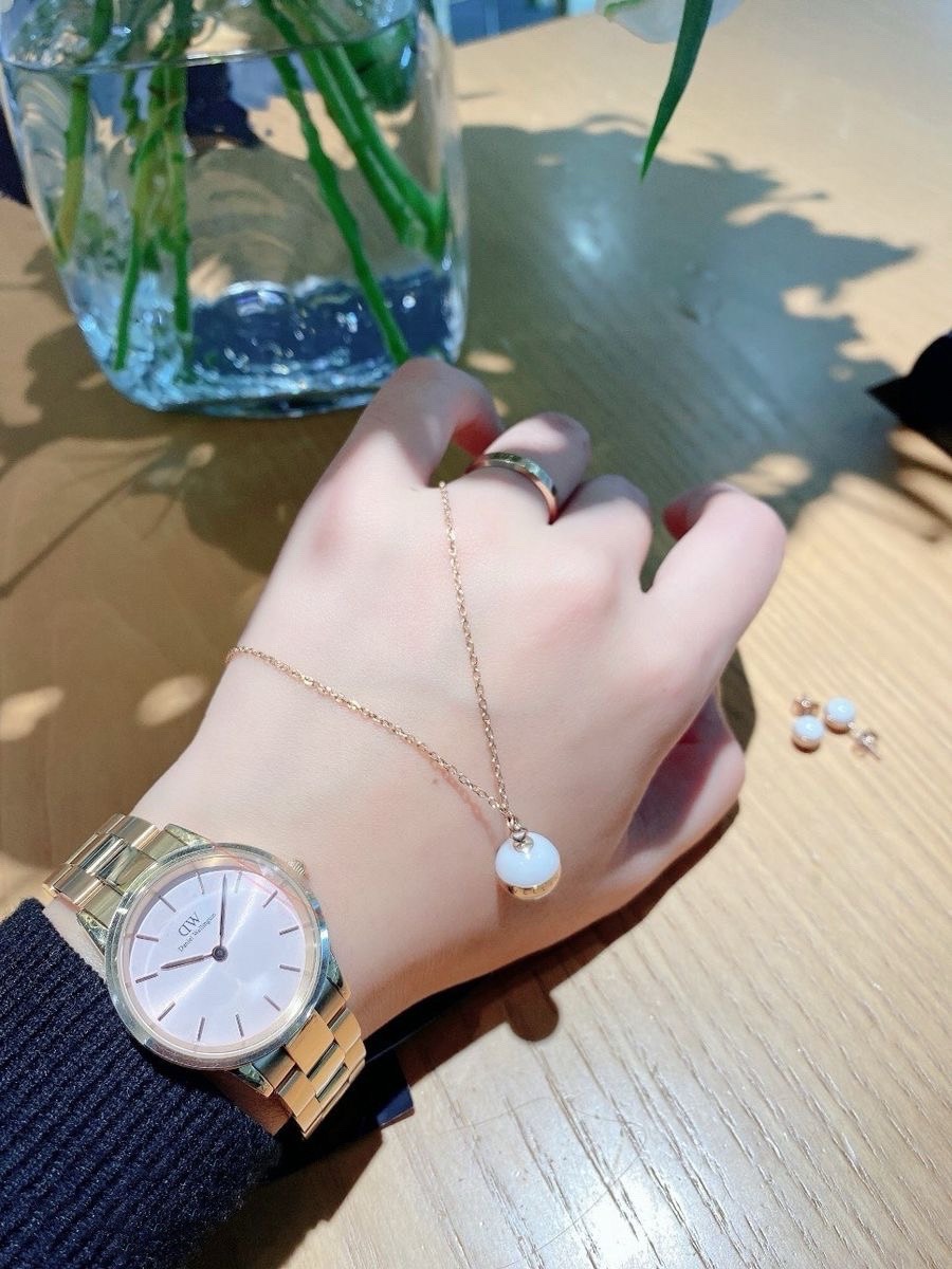 Đồng hồ đeo tay nữ Daniel Wellington Iconic Link Melrose Light Pink Dial Watch DW00100369 8
