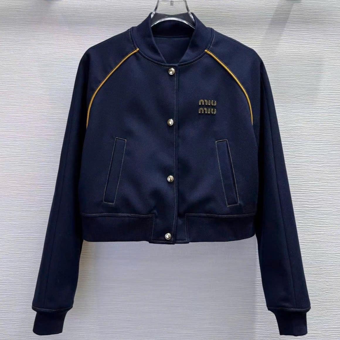 Combo áo khoác váy dài xanh dương đậm Miu Miu 10