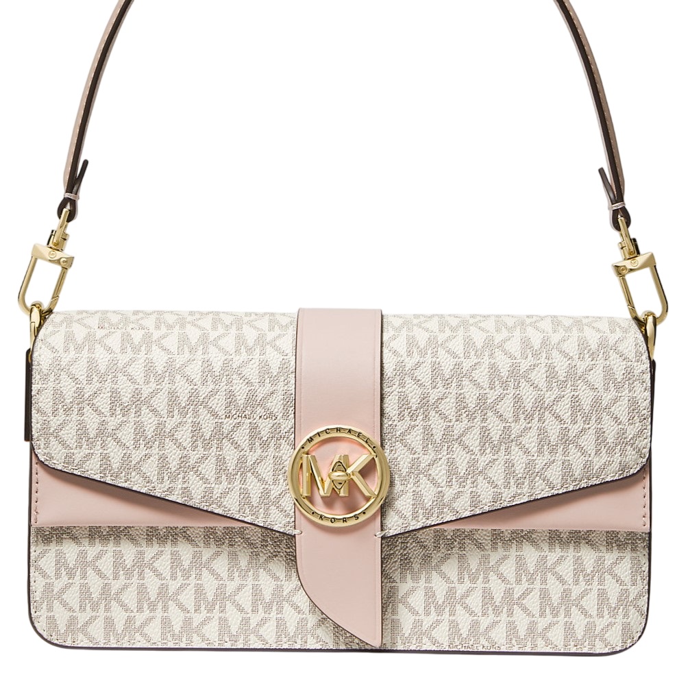 Túi đeo vai MK nữ Michael Kors Greenwich Medium Logo Shoulder Bag Vanilla Pink 30H1GGRL6B 4