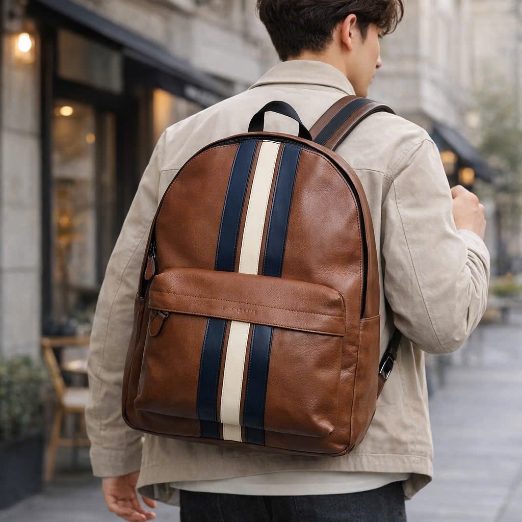 Ba lô Coach Charles Backpack With Varsity Stripe F23214 1