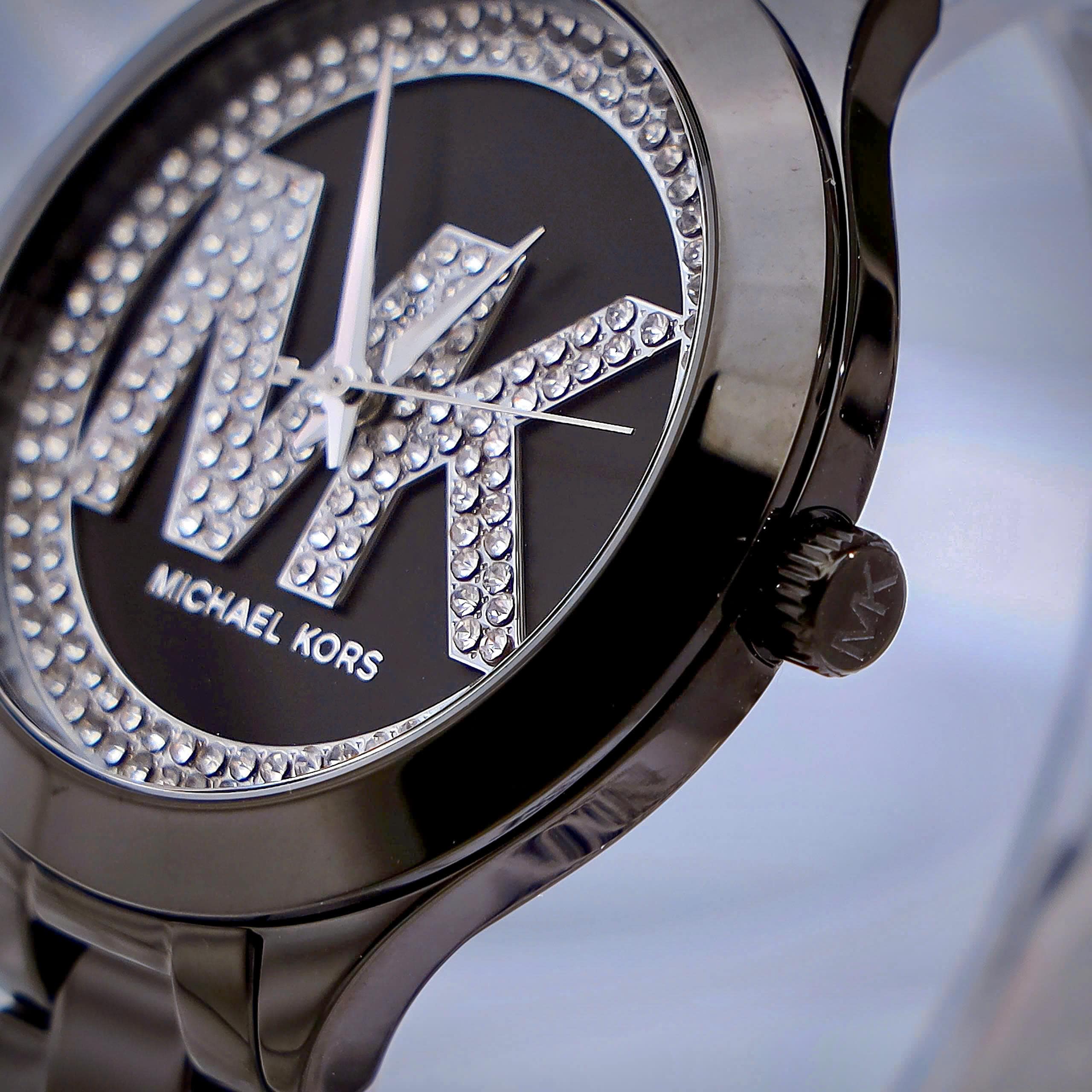 Đồng hồ đeo tay nữ Michael Kors Aspyn Watch In Black With Pavé and Logo MKO1109 2