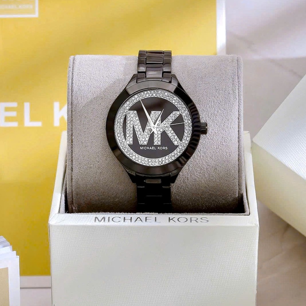 Đồng hồ đeo tay nữ Michael Kors Aspyn Watch In Black With Pavé and Logo MKO1109 4