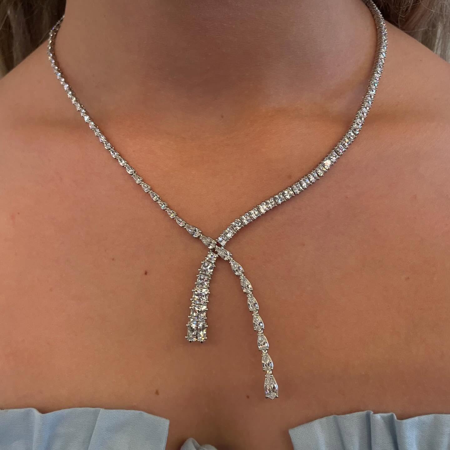 Dây chuyền Swarovski Mixed Cuts Matrix Y Necklace in Rhodium-plated Metal 5692533 11
