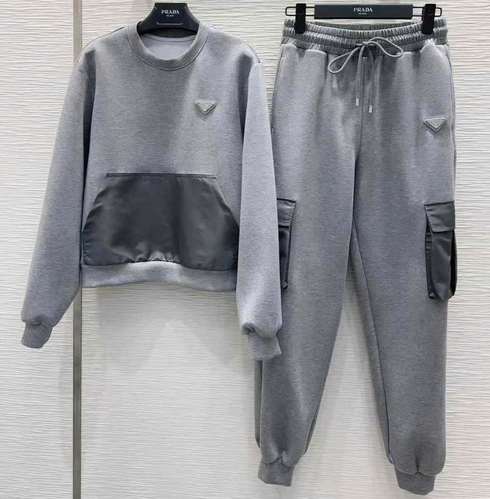 Combo bộ xám đen nỉ Prada 5