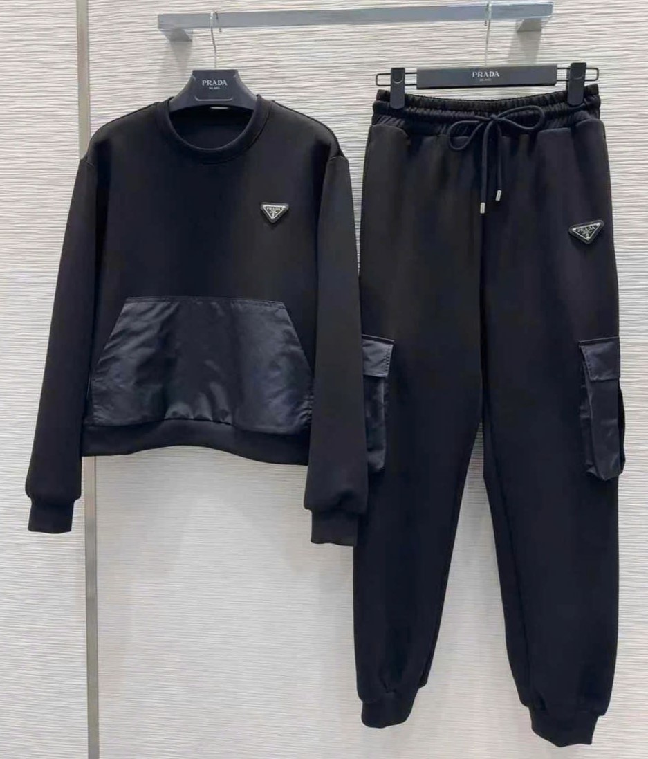 Combo bộ xám đen nỉ Prada 4