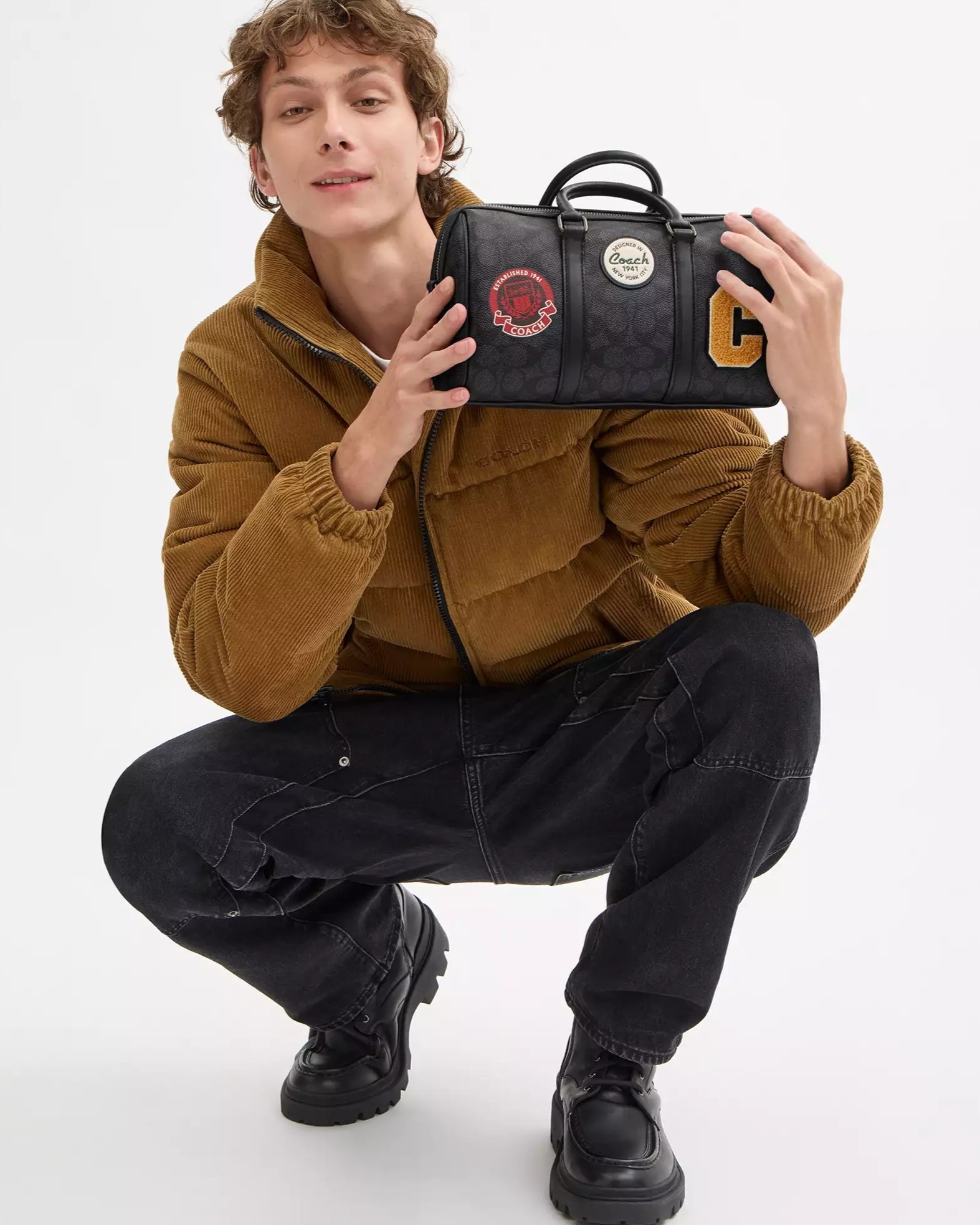 Túi xách Coach Nam Ventura Duffle Bag 27 Signature Canvas Patch CY821 5