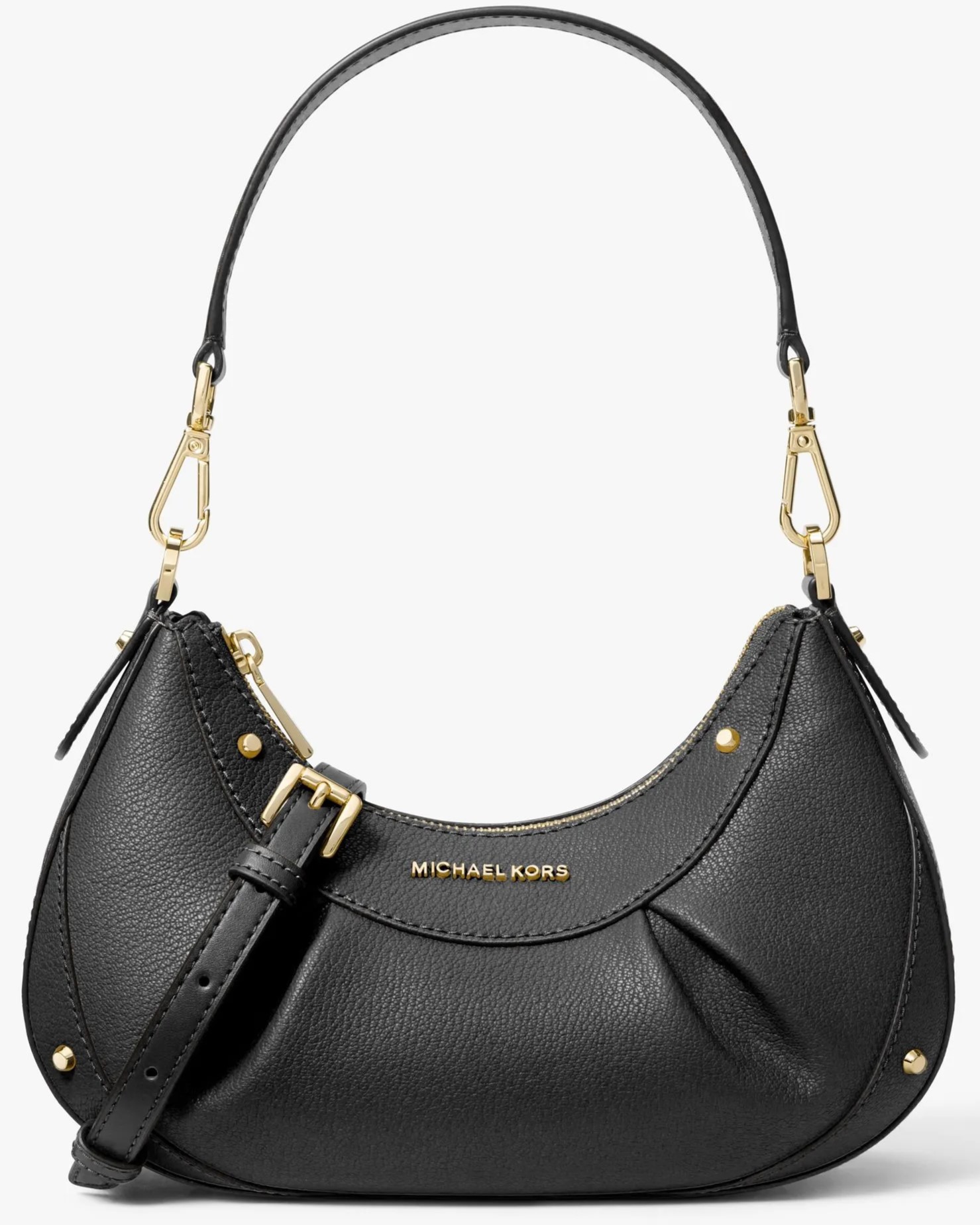 Túi đeo chéo MK nữ Michael Kors Enzo Small Convertible Pouchette Crossbody Bag Black 1