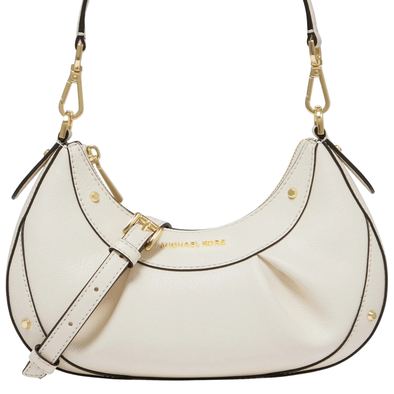 Túi đeo chéo MK nữ Michael Kors Enzo Small Convertible Pouchette Crossbody Bag Creamy White 1