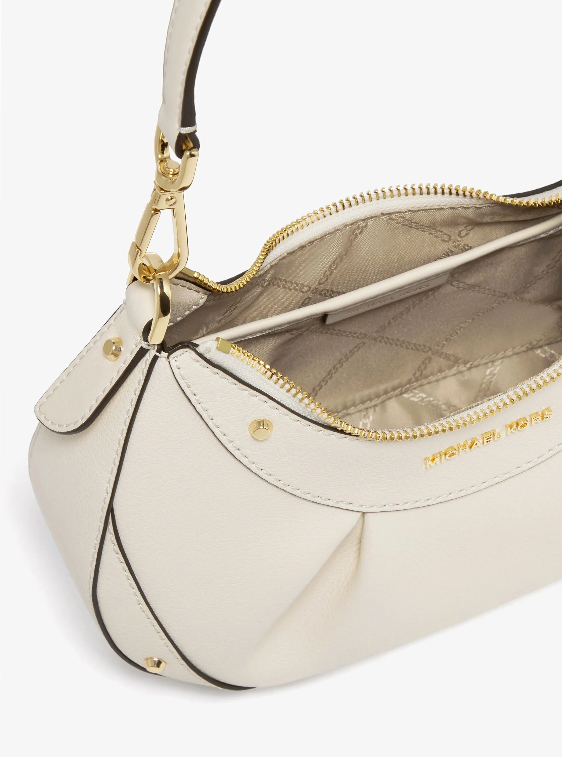 Túi đeo chéo MK nữ Michael Kors Enzo Small Convertible Pouchette Crossbody Bag Creamy White 3