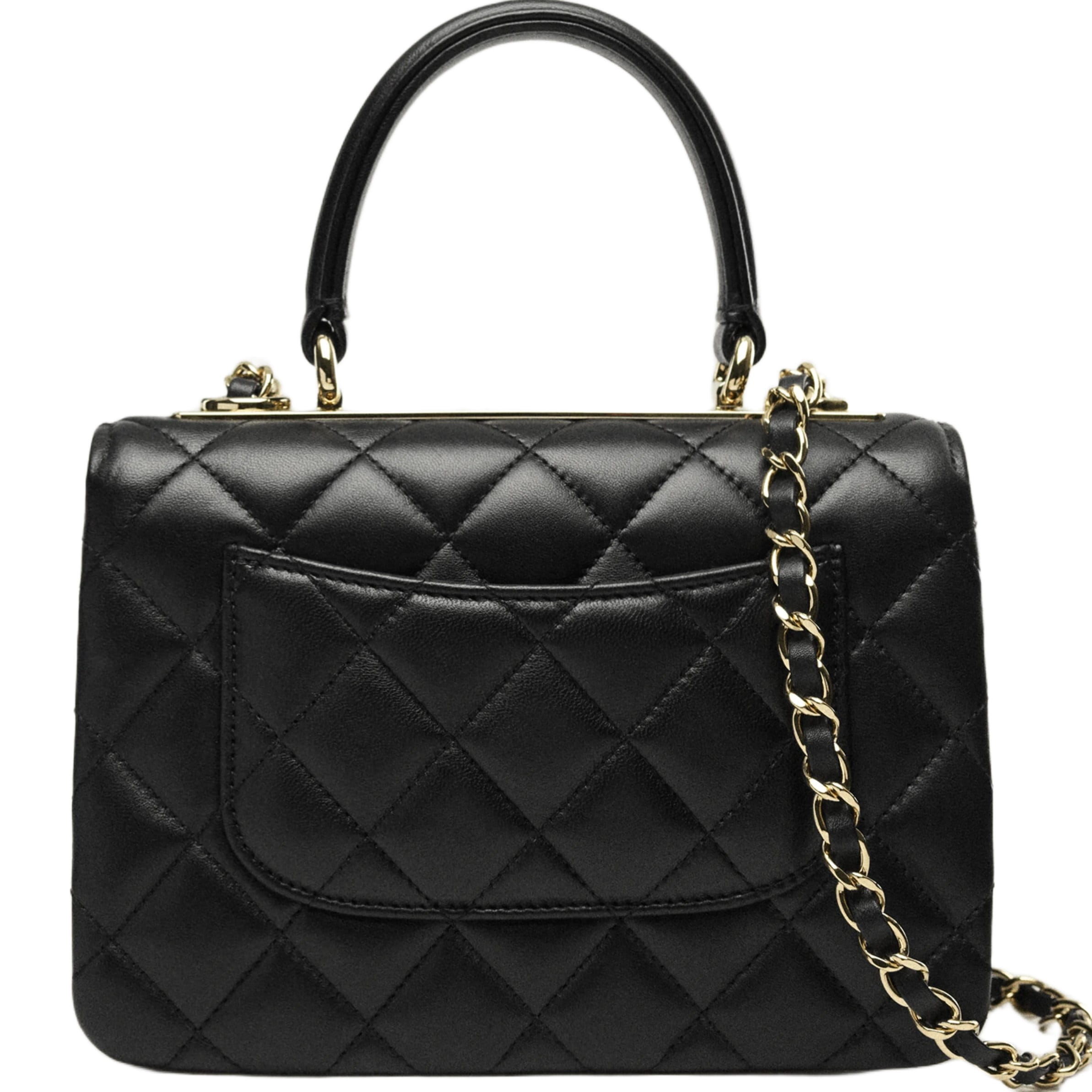 Túi xách đen Chanel Mini Flap Bag With Top Handle Lambskin Black 2