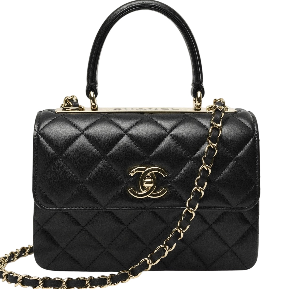 Túi xách đen Chanel Mini Flap Bag With Top Handle Lambskin Black 1