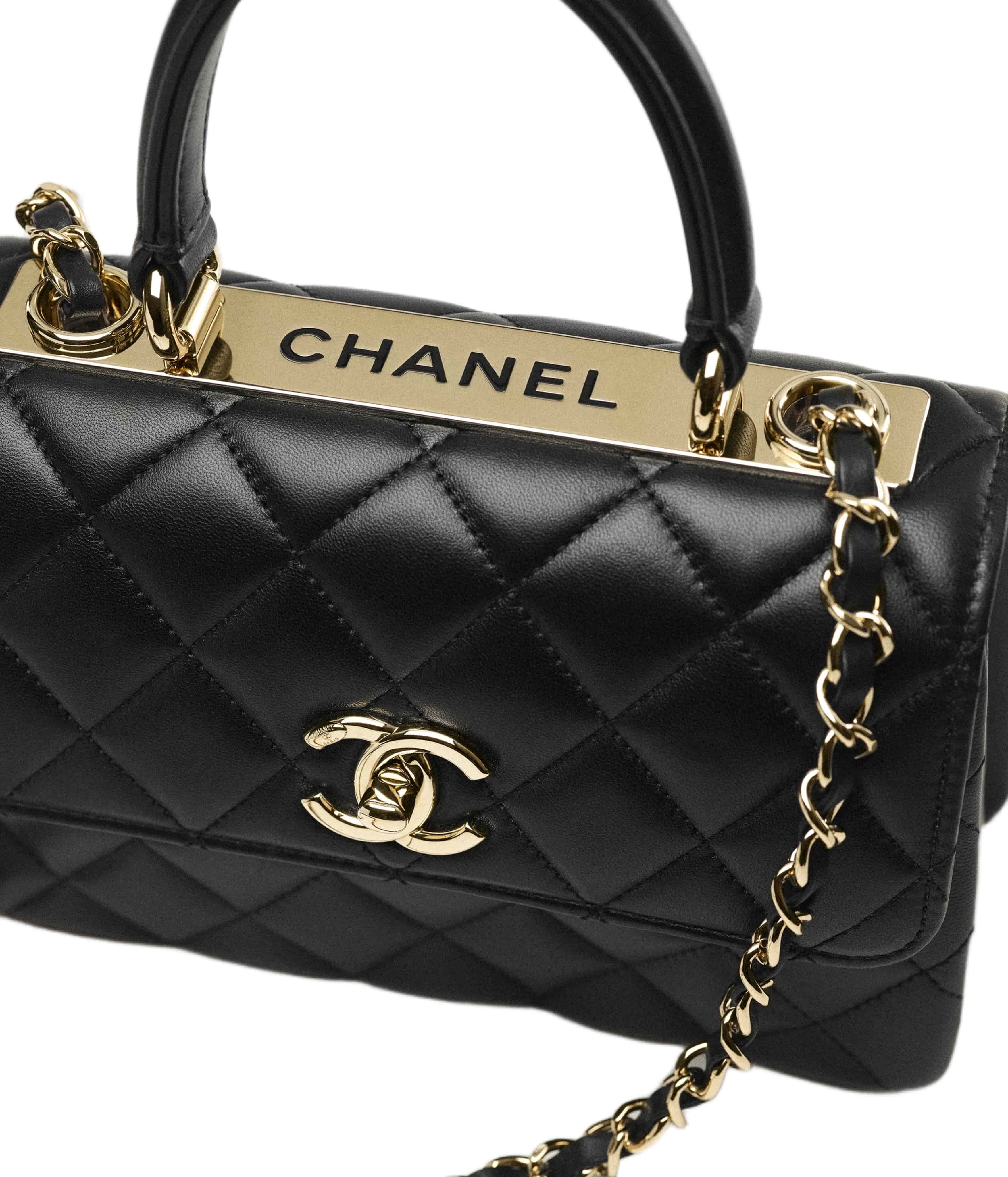 Túi xách đen Chanel Mini Flap Bag With Top Handle Lambskin Black 4