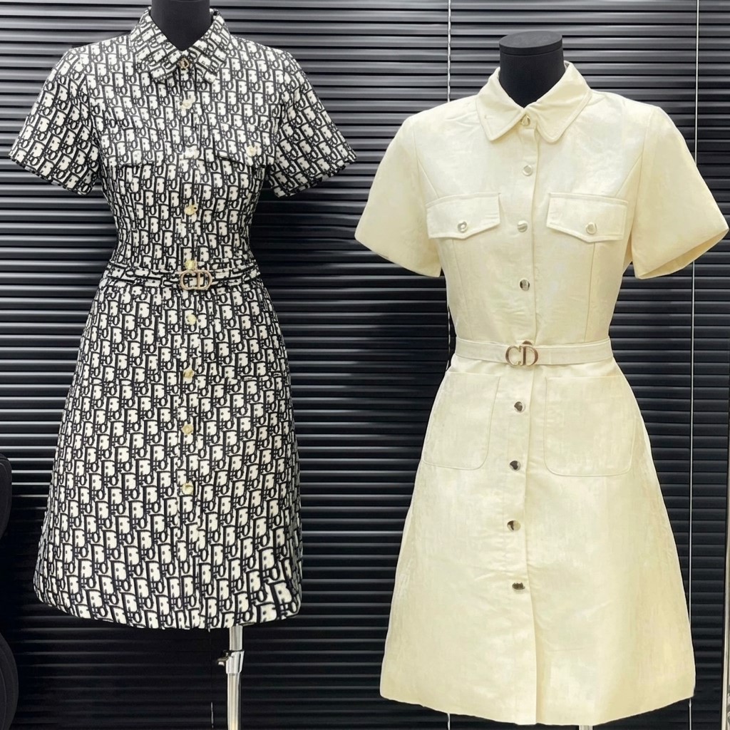 Áo đầm nữ Dior kèm dây nịt cùng màu 4