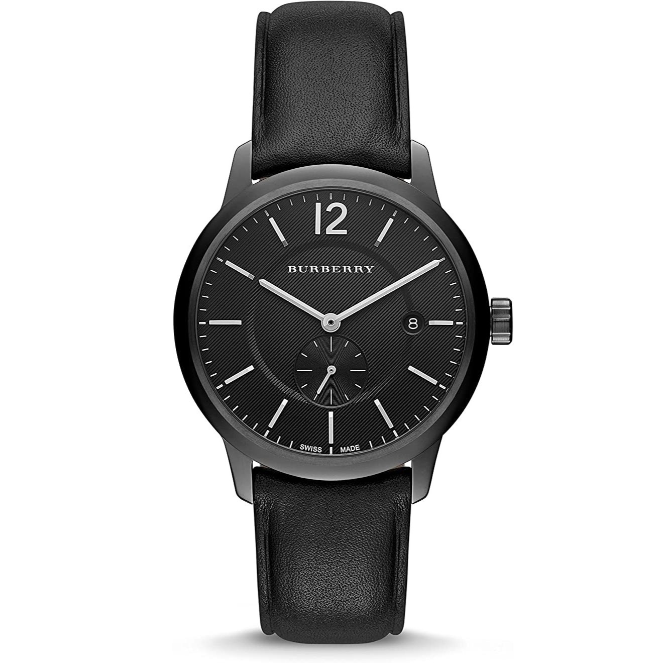 ĐỒNG HỒ DÂY DA ĐEN NAM BURBERRY THE CLASSIC ROUND SWISS MADE LEATHER STRAP BLACK DIAL 40MM WATCH BU10003 3