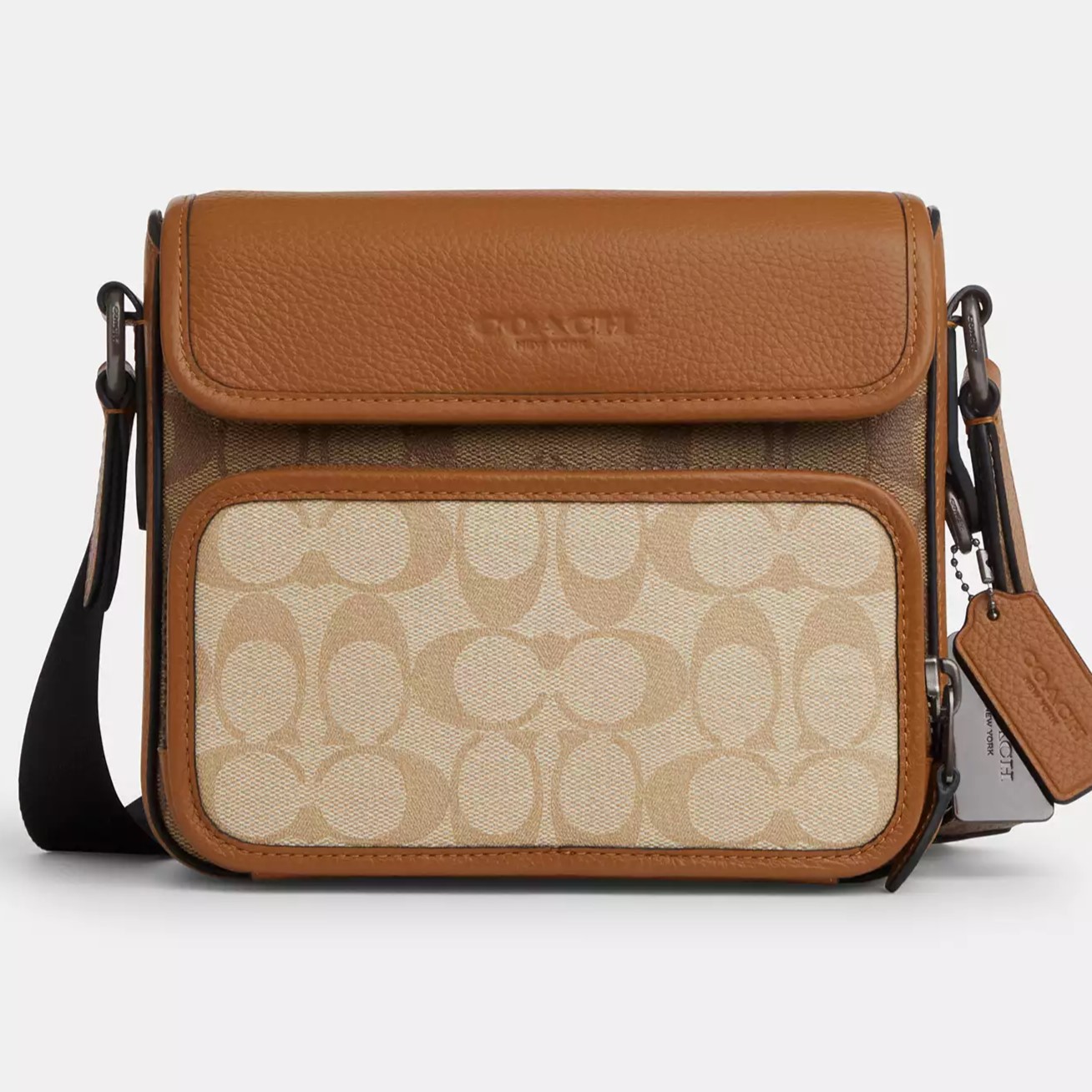 TÚI ĐEO CHÉO COACH NAM SULLIVAN FLAP CROSSBODY BAG IN COLORBLOCK SIGNATURE CANVAS CS604 3